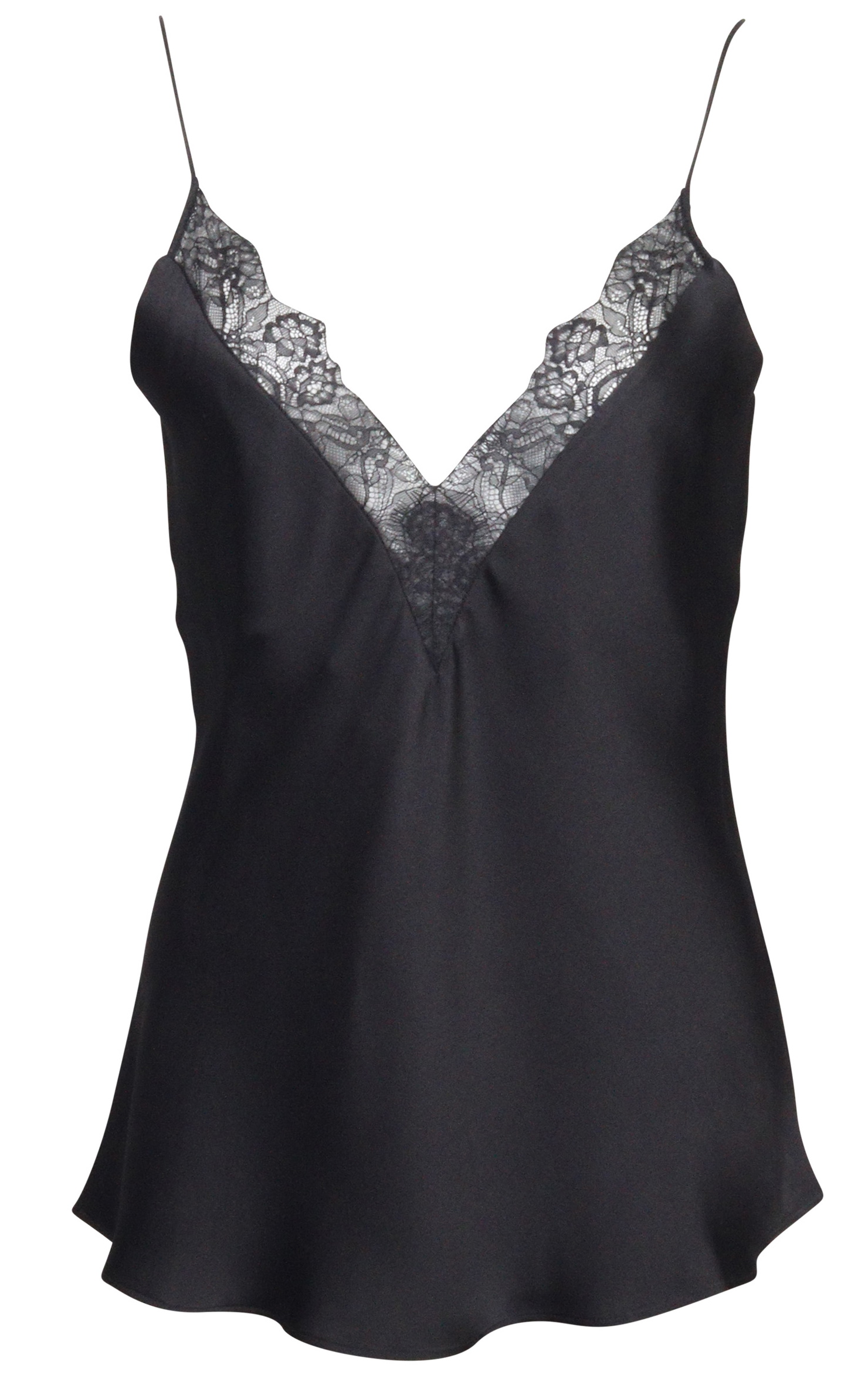 Anine Bing Camisole Laces Silk Top Black