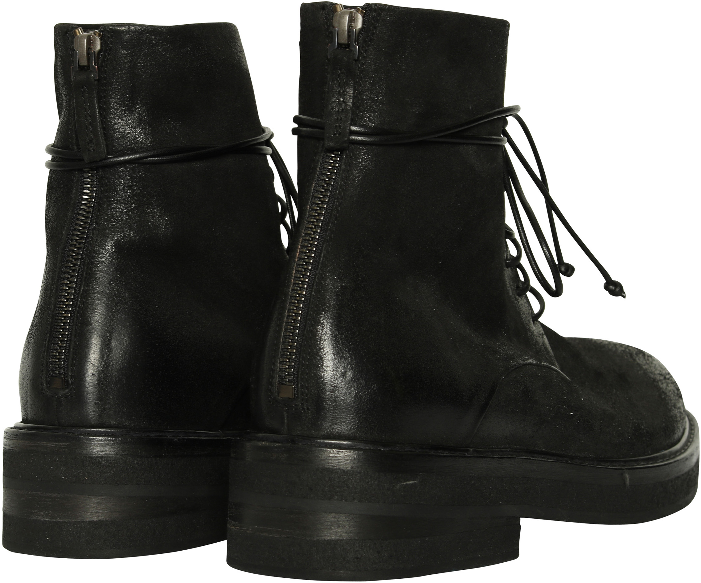 Marsèll Combat Boots Vintage Black Deer Leather