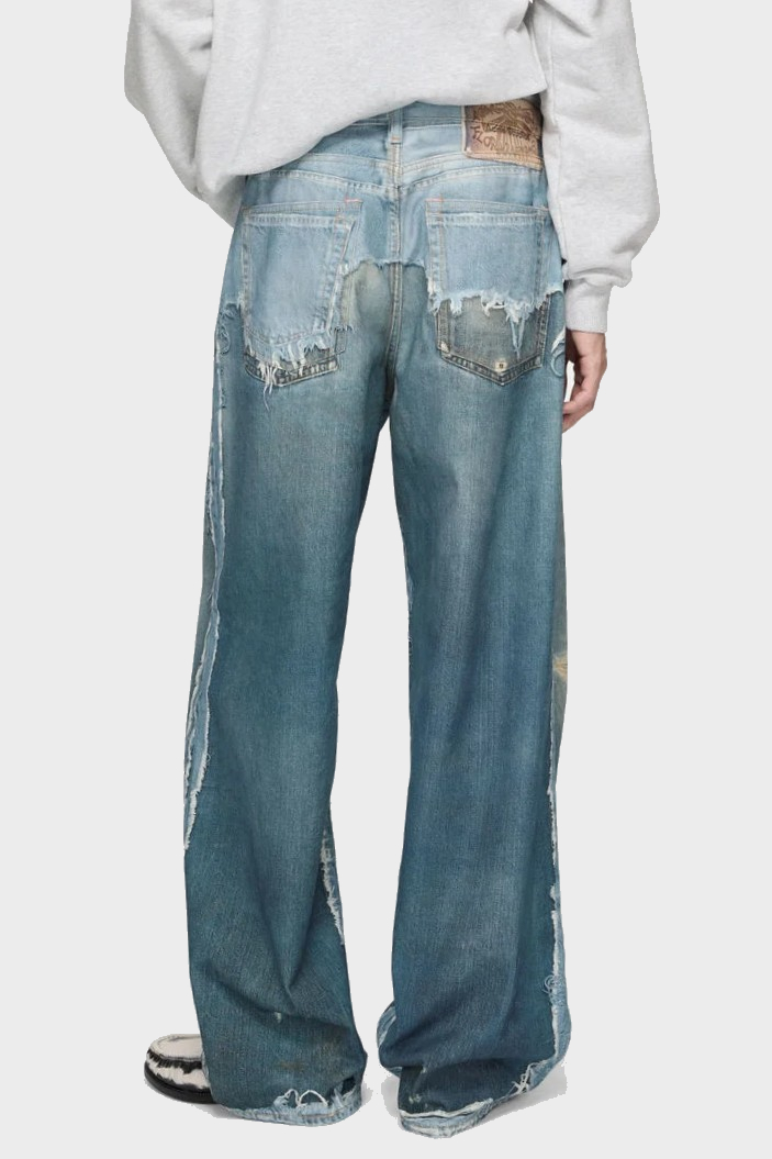 ACNE STUDIOS 1981 Baggy Fit Printed Demin Pant Regular Length XXL