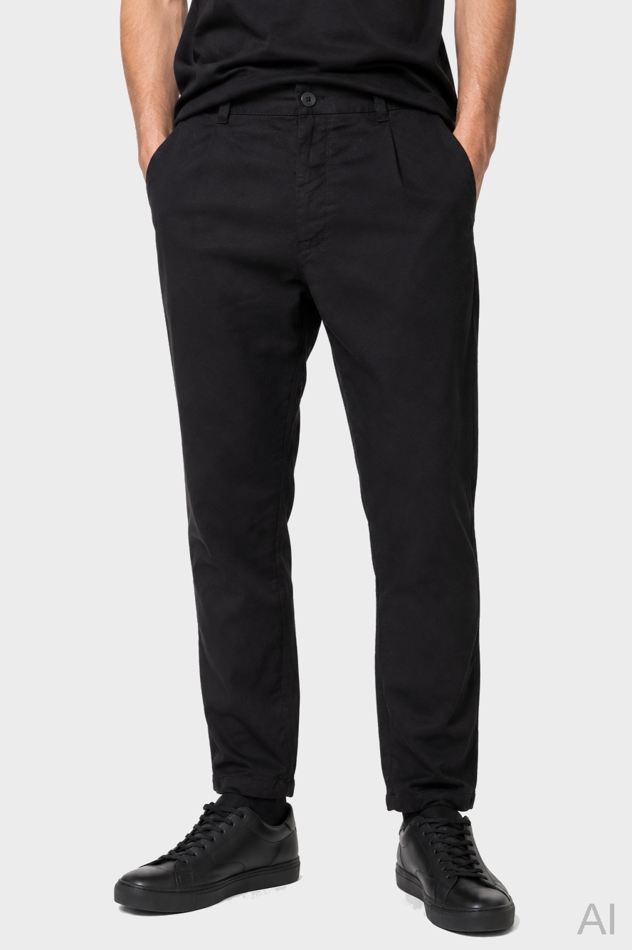 TRANSIT UOMO Cotton Stretch Pant in Black