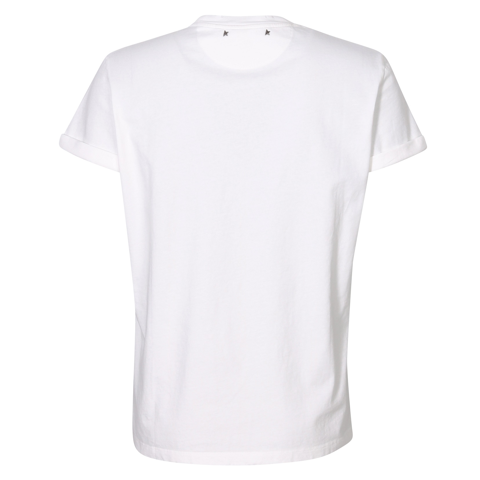 GOLDEN GOOSE Regular T-Shirt Dstrezzed Cotton in White XS