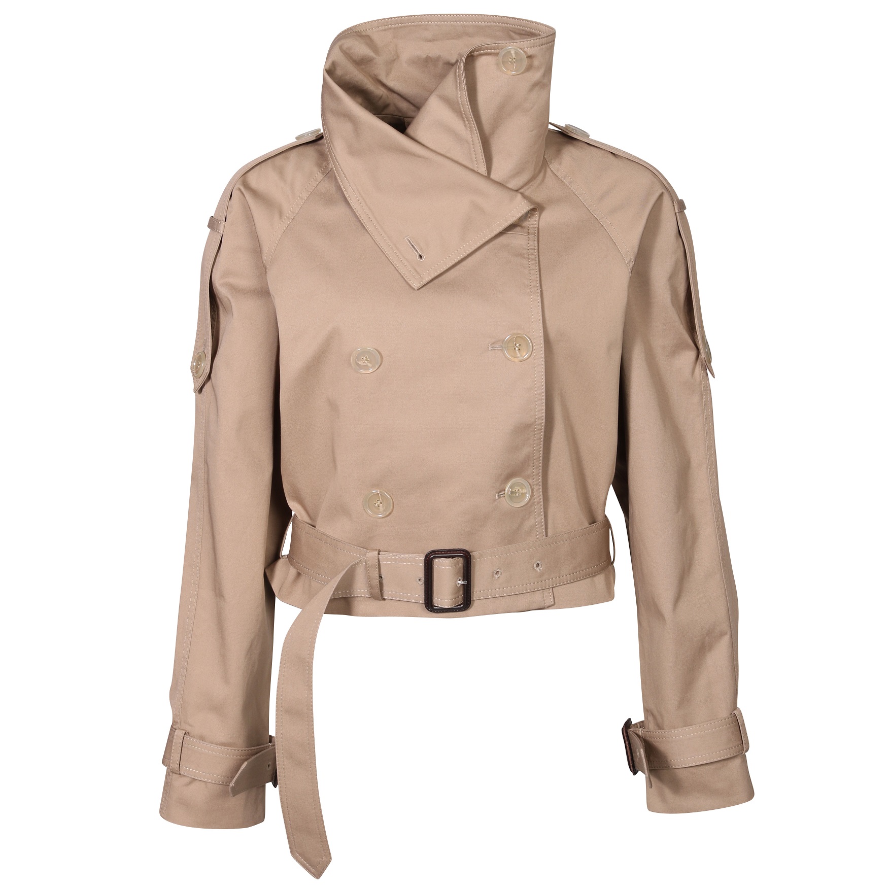 ACNE STUDIOS Cropped Trench Coat in Cold Beige