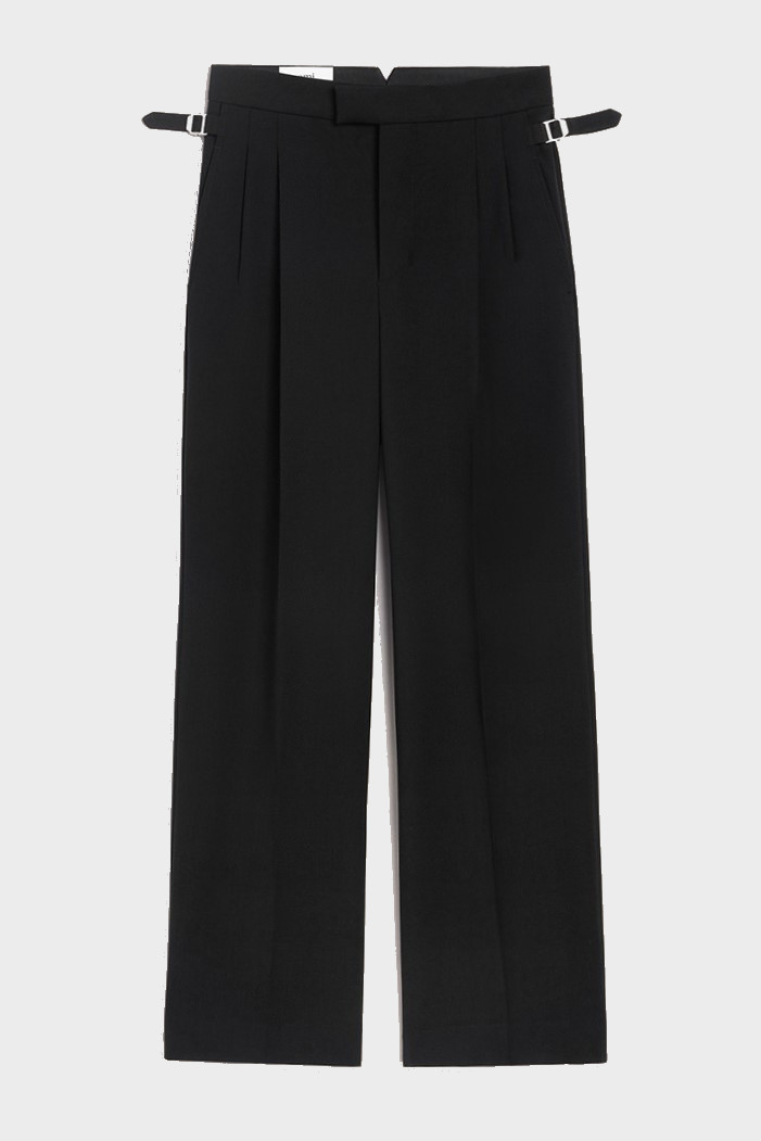 AMI PARIS Large Fit Trouser in Black