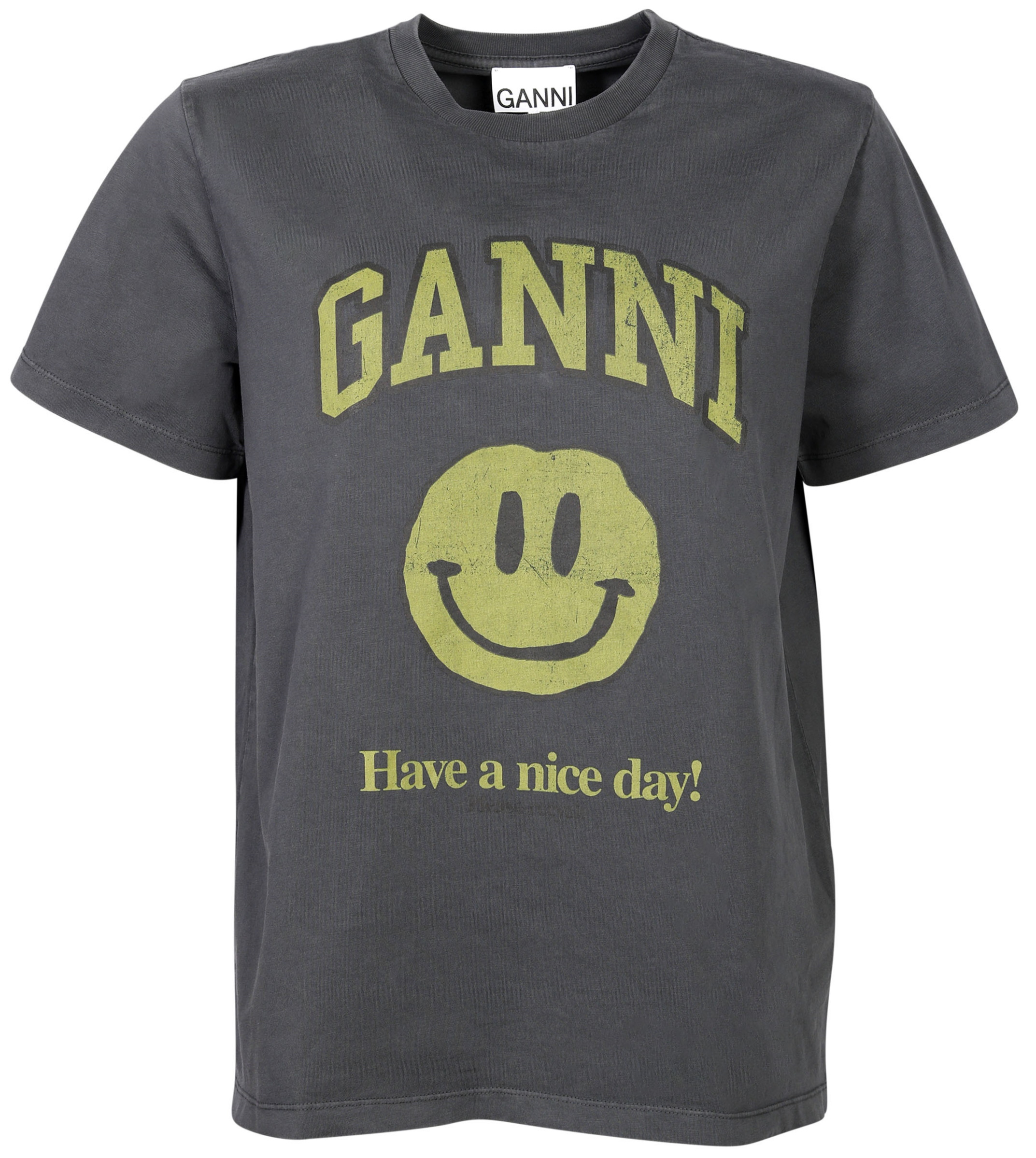 Ganni Smiley T-Shirt Black Washed