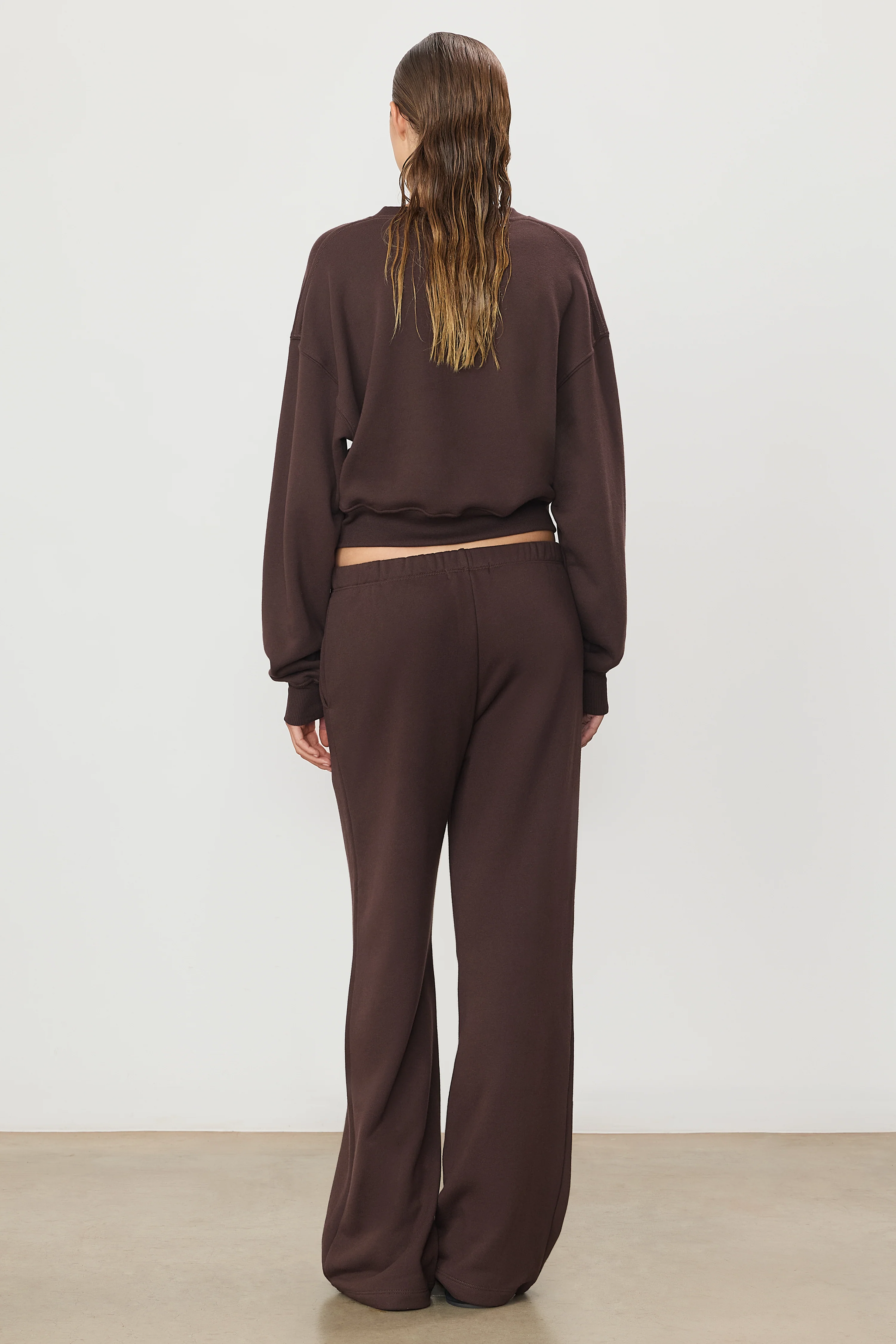 ÉTERNE Oversized Wide Leg Sweatpant in Espresso