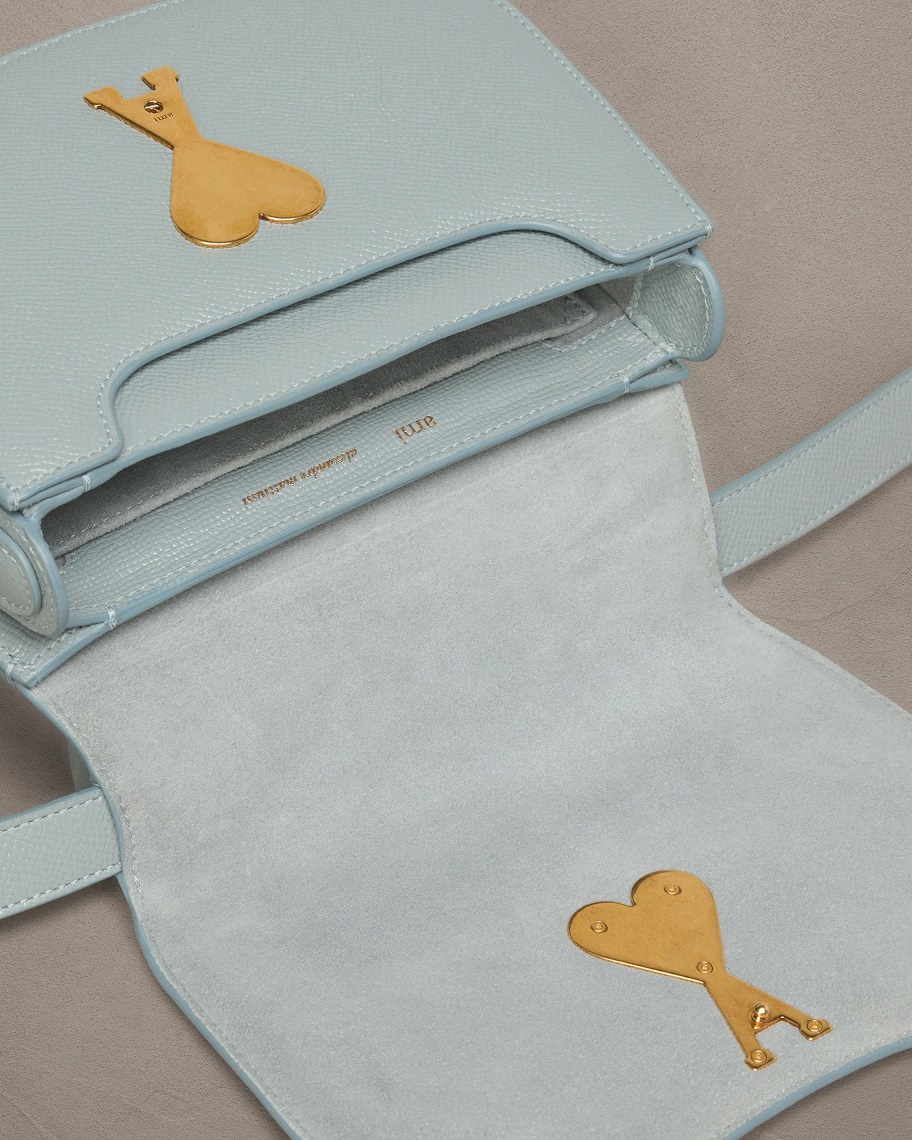 AMI PARIS Mini Paris Paris Bag in Clay Blue