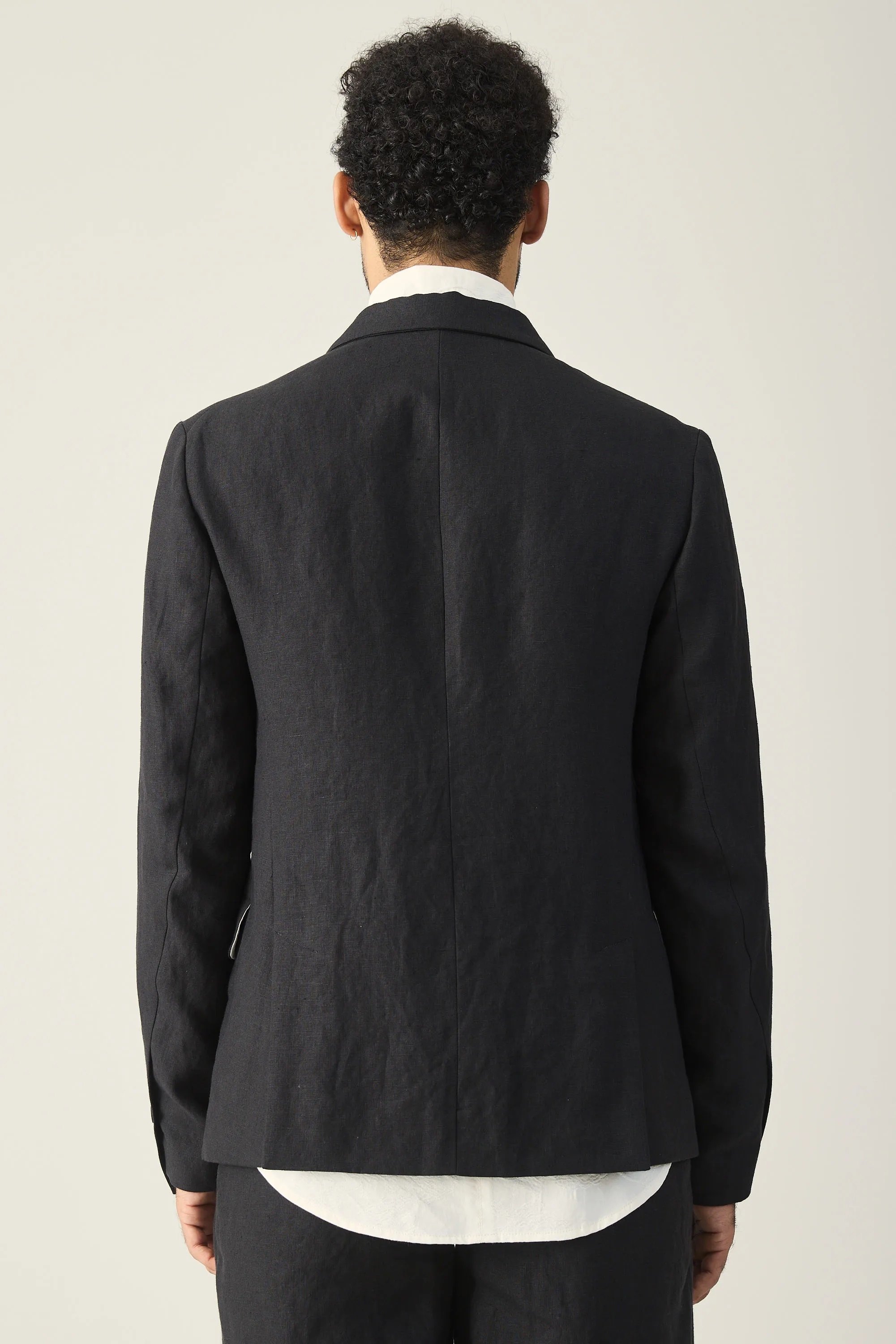 HANNIBAL. Linen Blazer Terence in Washed Black 54