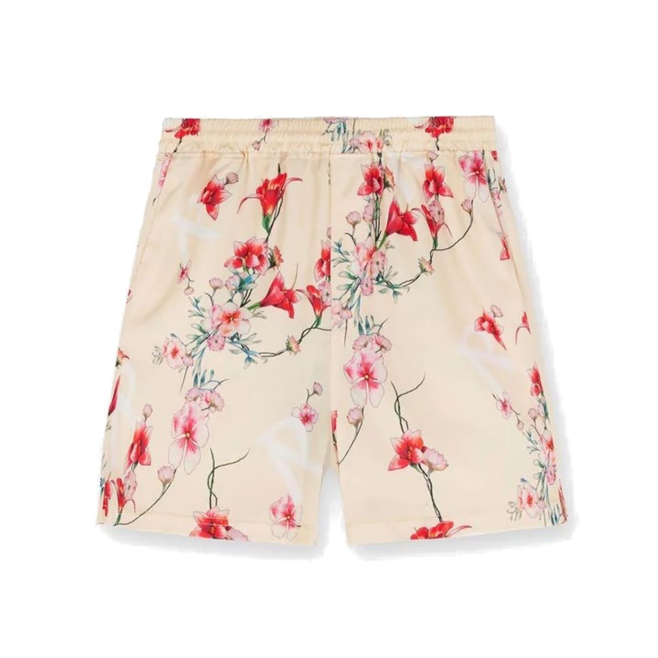 REPRESENT Floral Shorts in Creme