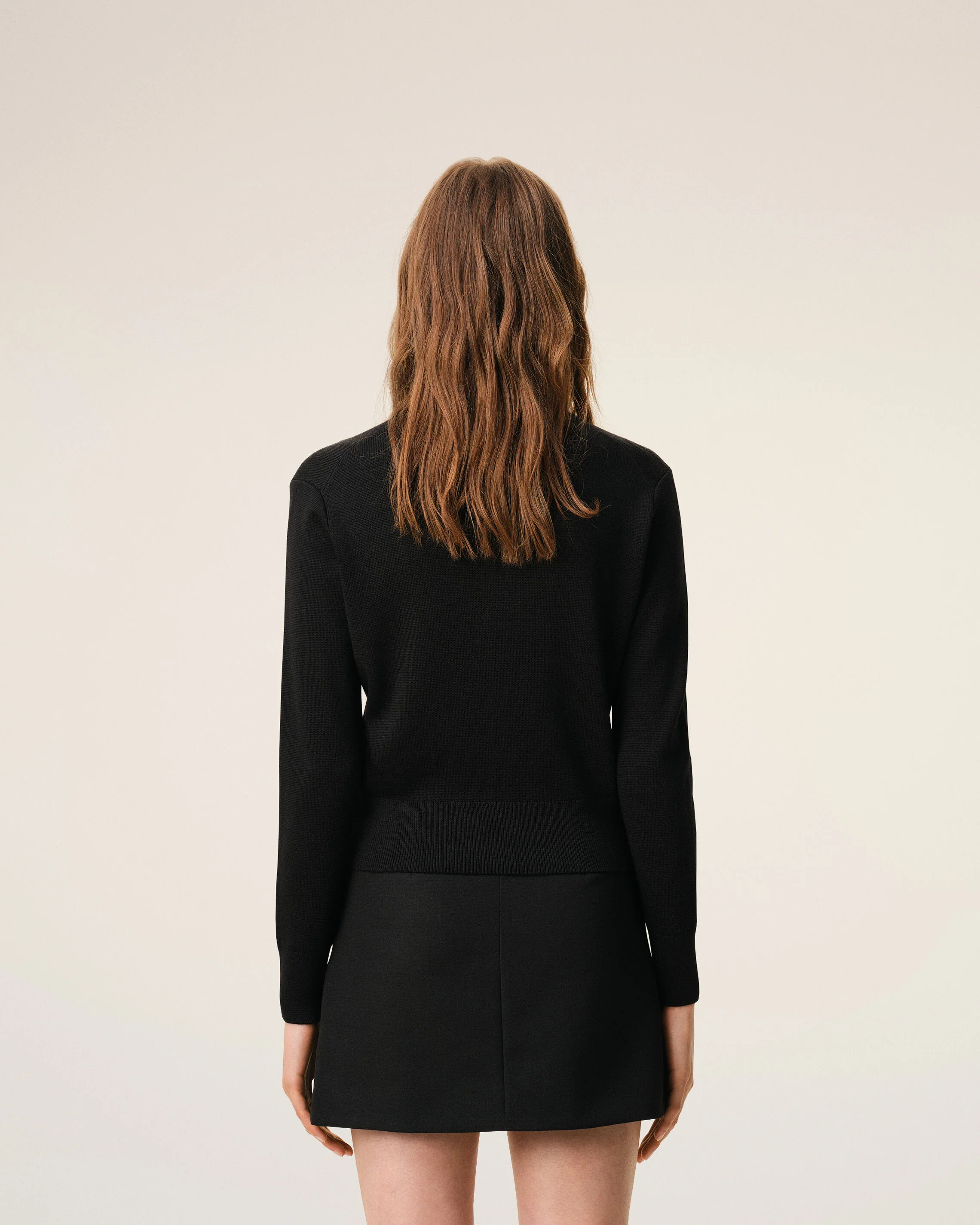 AMI PARIS de Coeur Knit Cardigan in Black/Red L