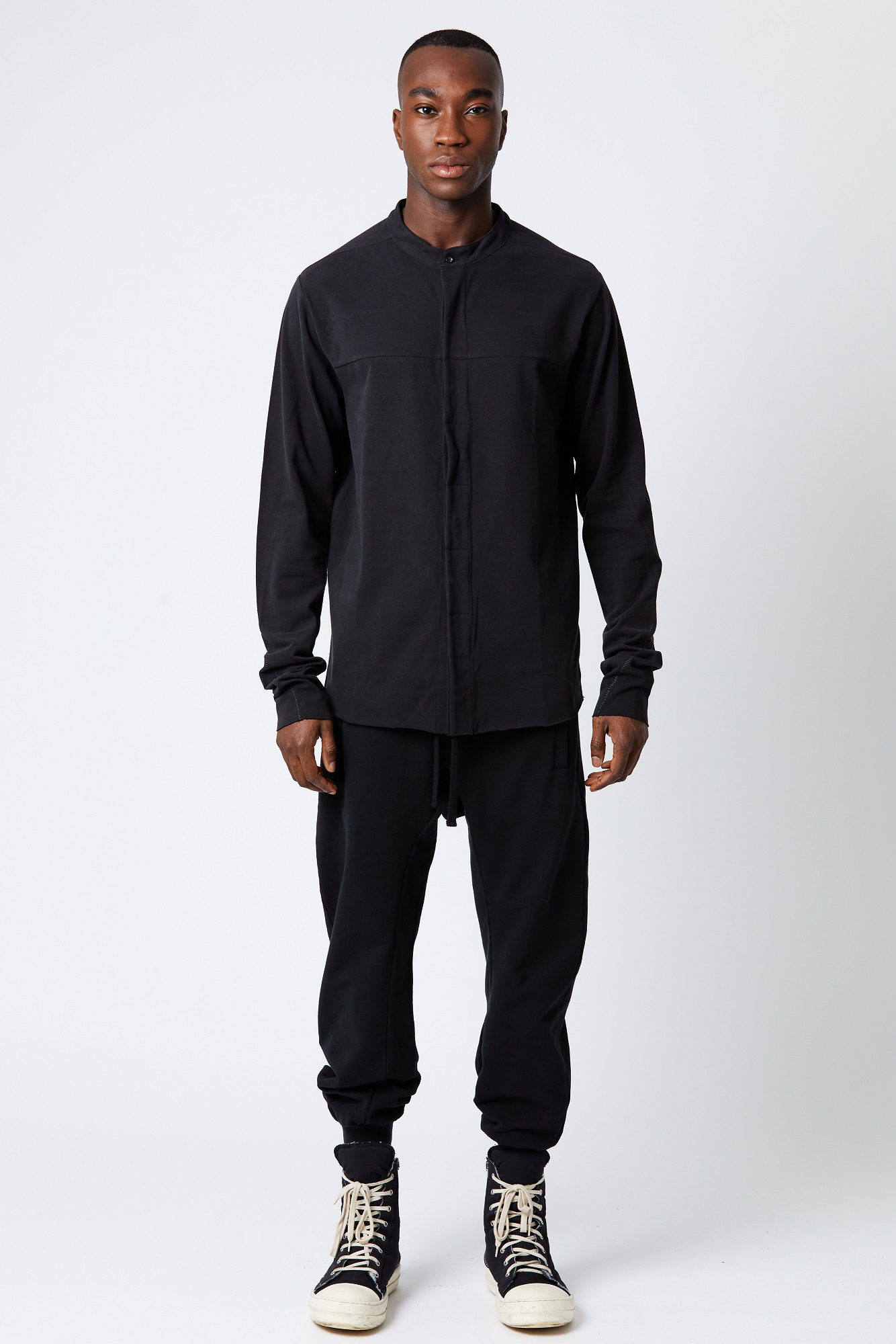 Thom Krom Cotton Shirt in Black XXL
