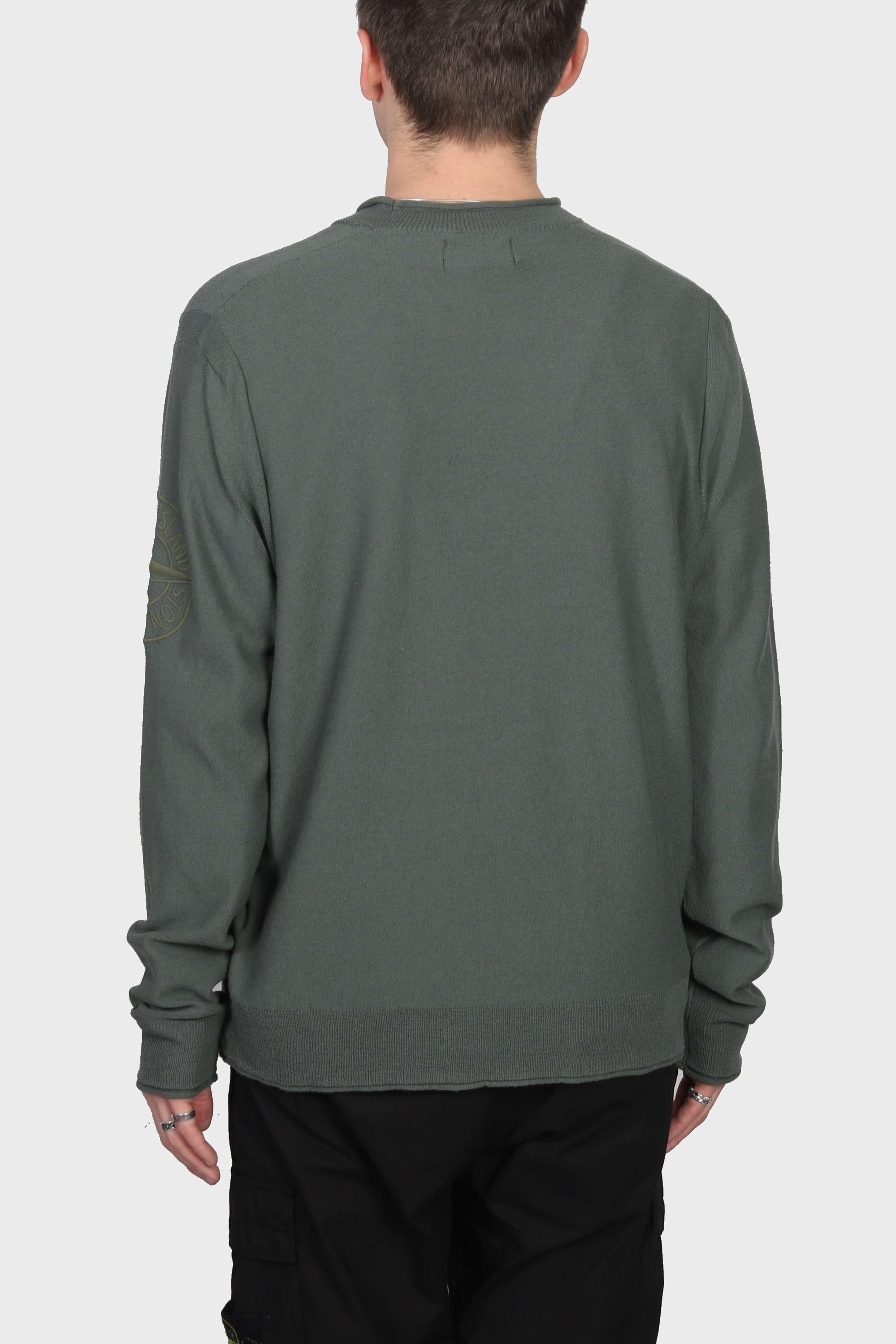 STONE ISLAND Cotton Knit Pullover in Green 3XL