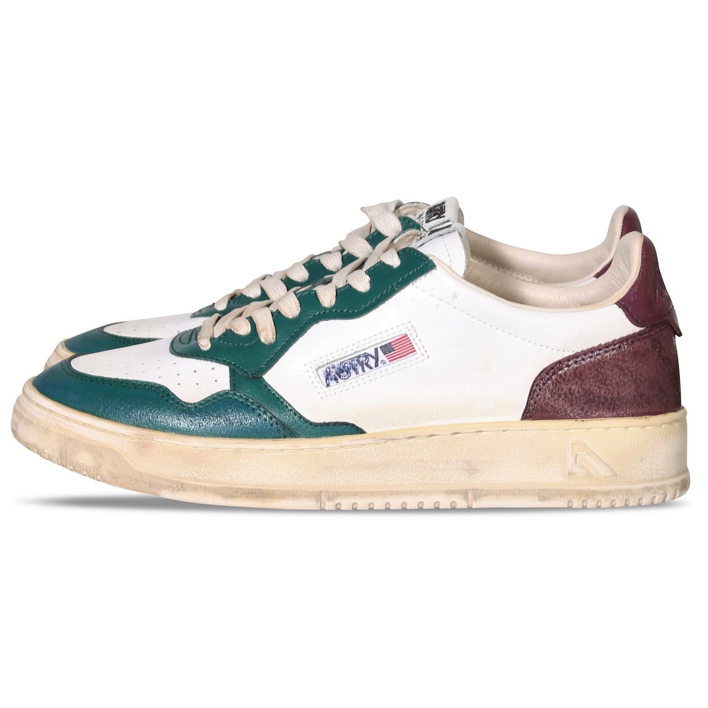 AUTRY ACTION SHOES Super Vintage Low Sneaker White/Petrol/Aubergine 44