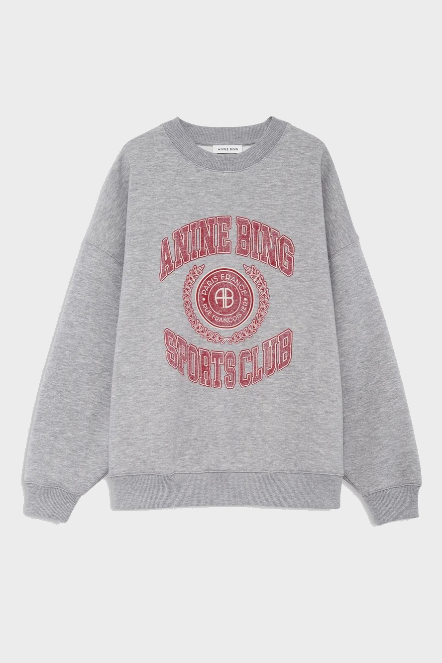 ANINE BING Miles Sweatshirt Collegiate in Grey