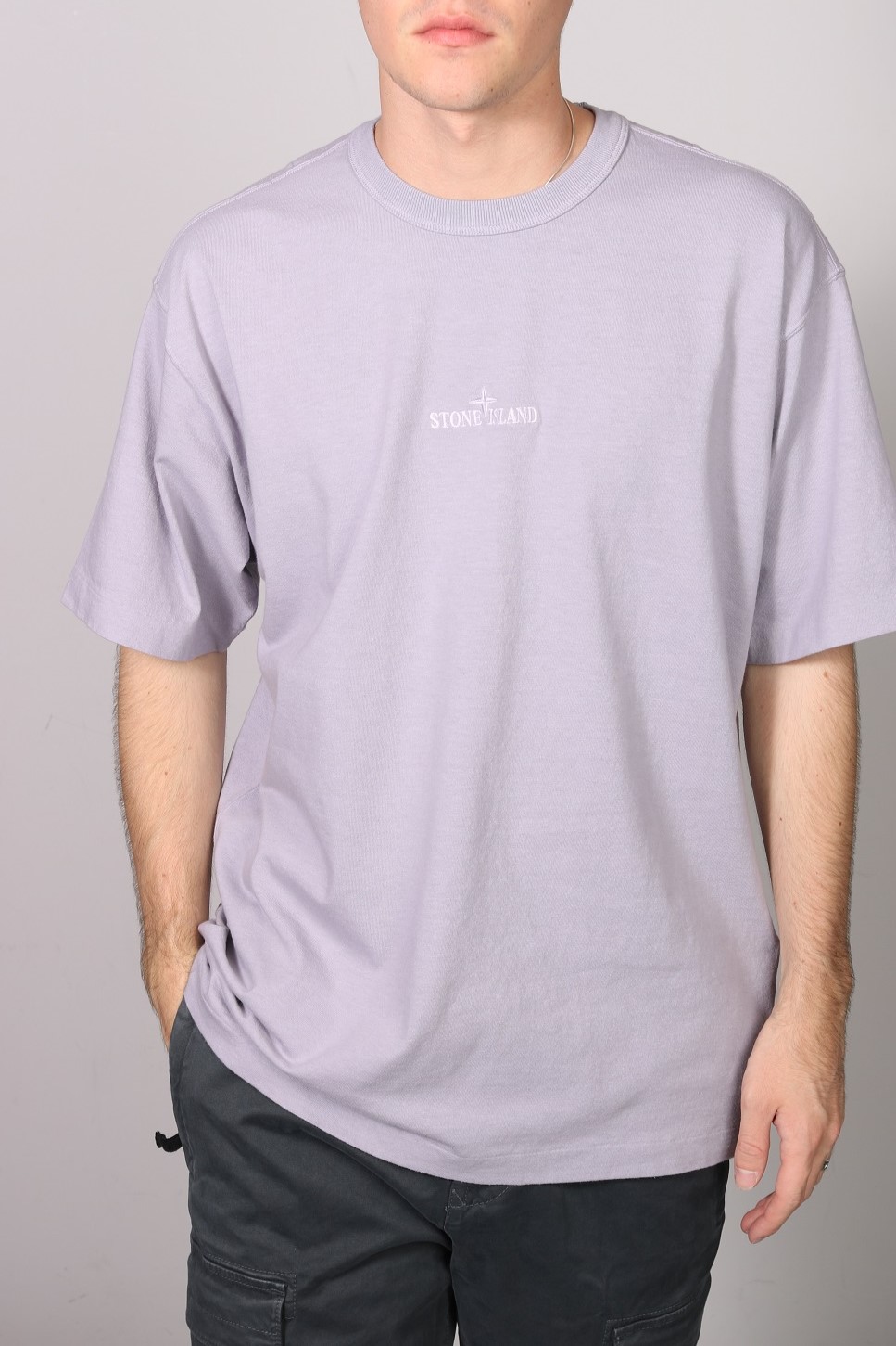 STONE ISLAND Oversized Stamp T-Shirt in Lavender S