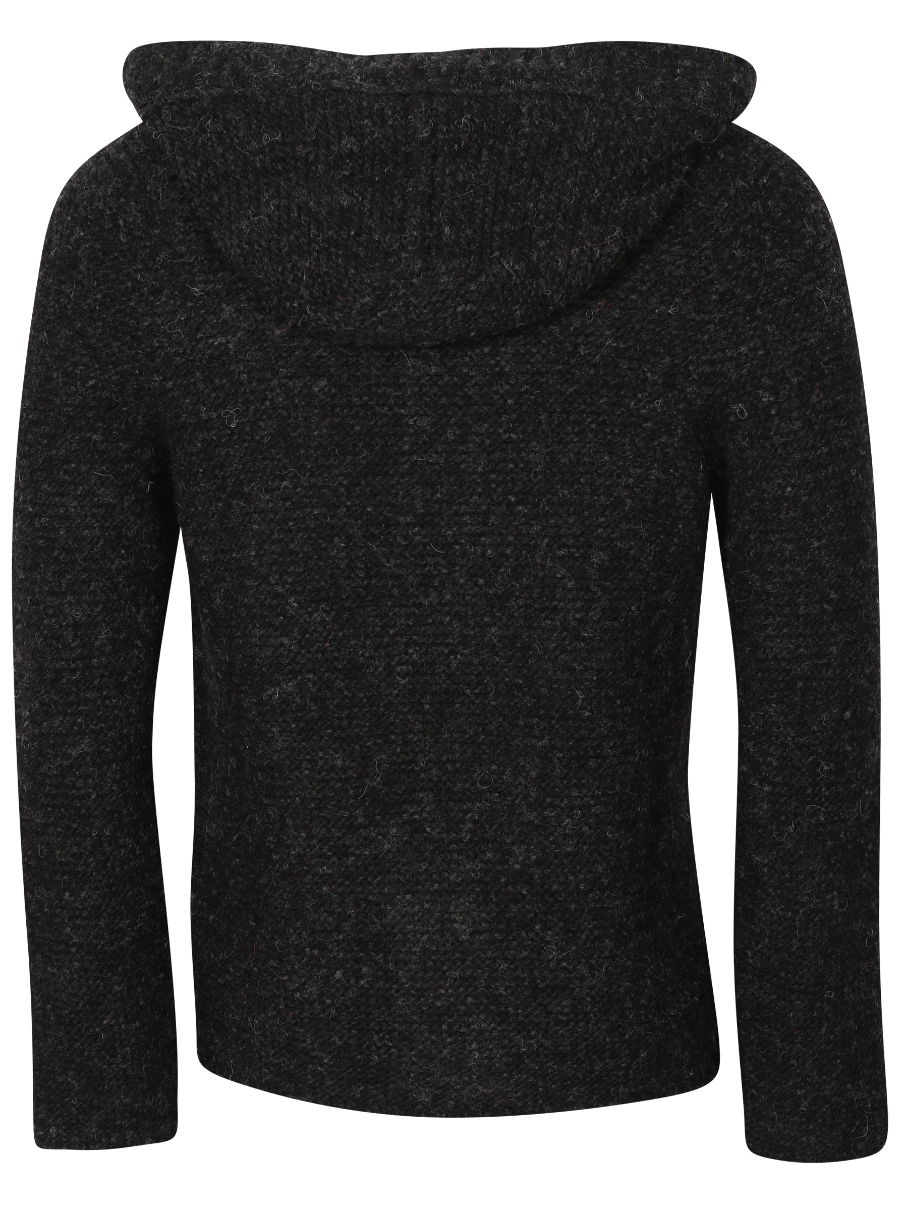 Hannes Roether Hooded Knit Cardigan Dark Grey Melange