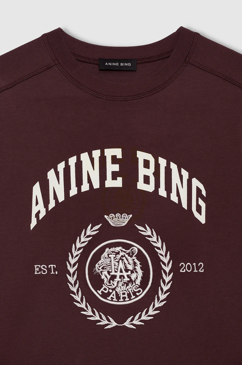 ANINE BING Jaylin Tee Collegiate in Bordeaux