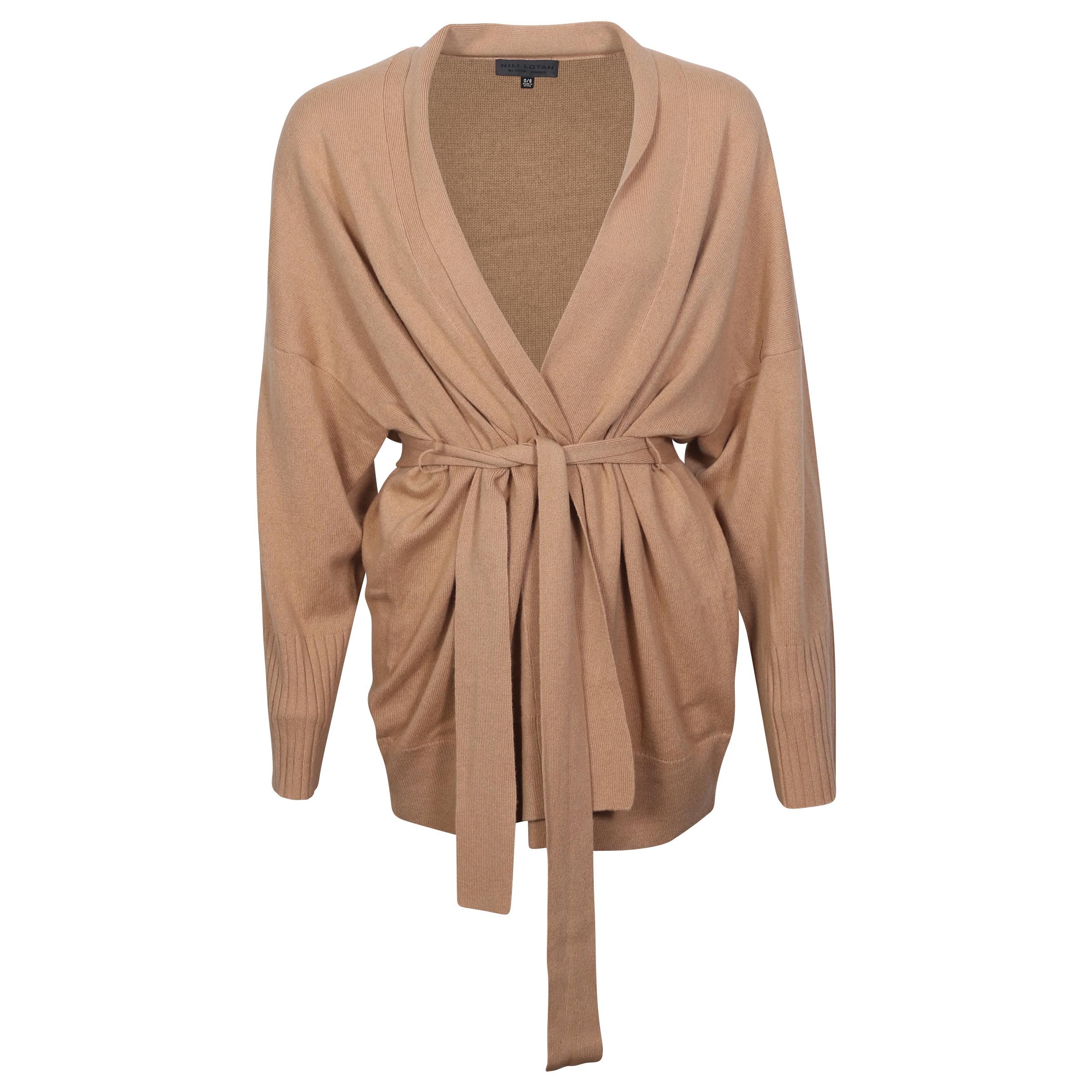 Nili Lotan Mackenzie Kimono Cashmere Cardigan in Camel