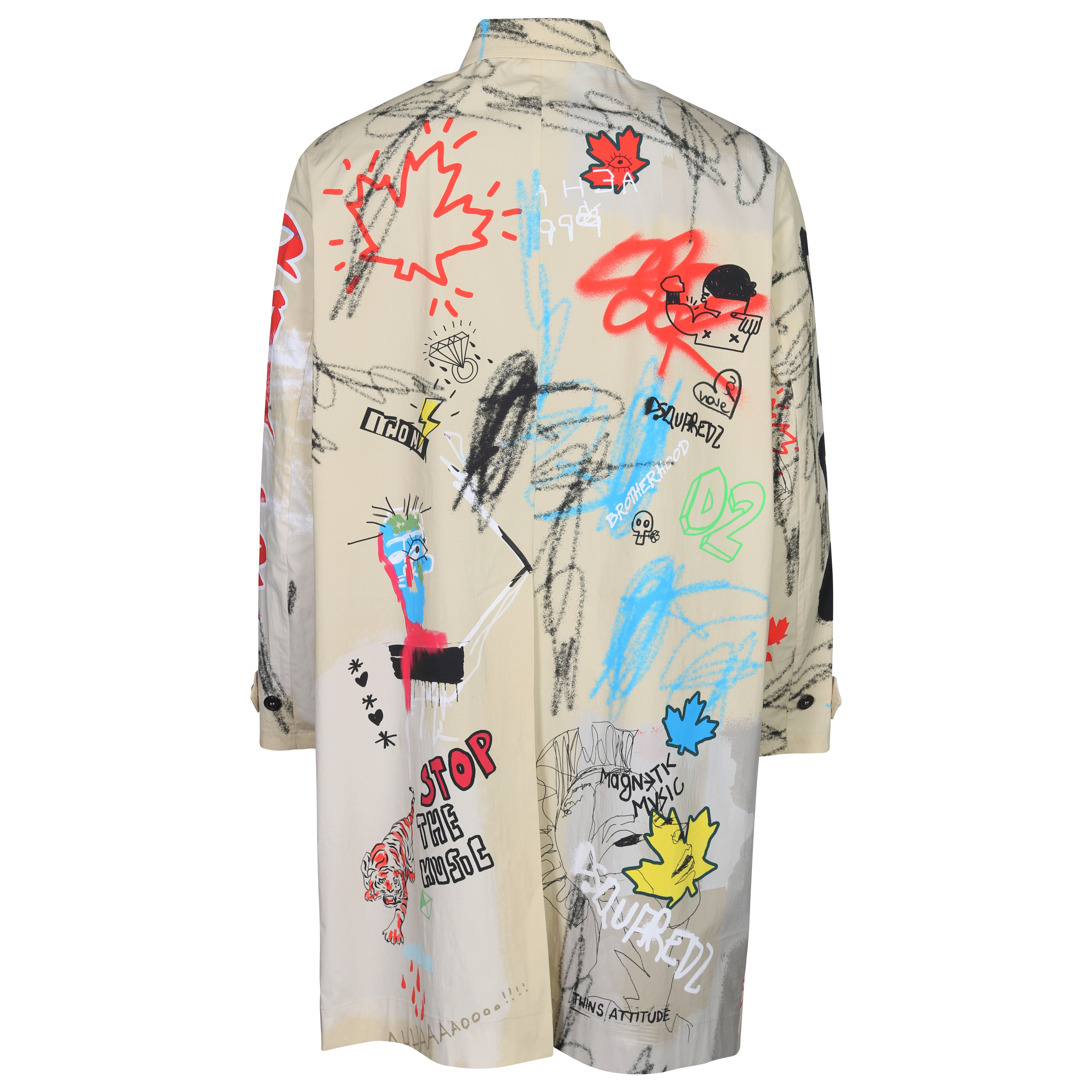 Dsquared Street Art Trench Coat Beige