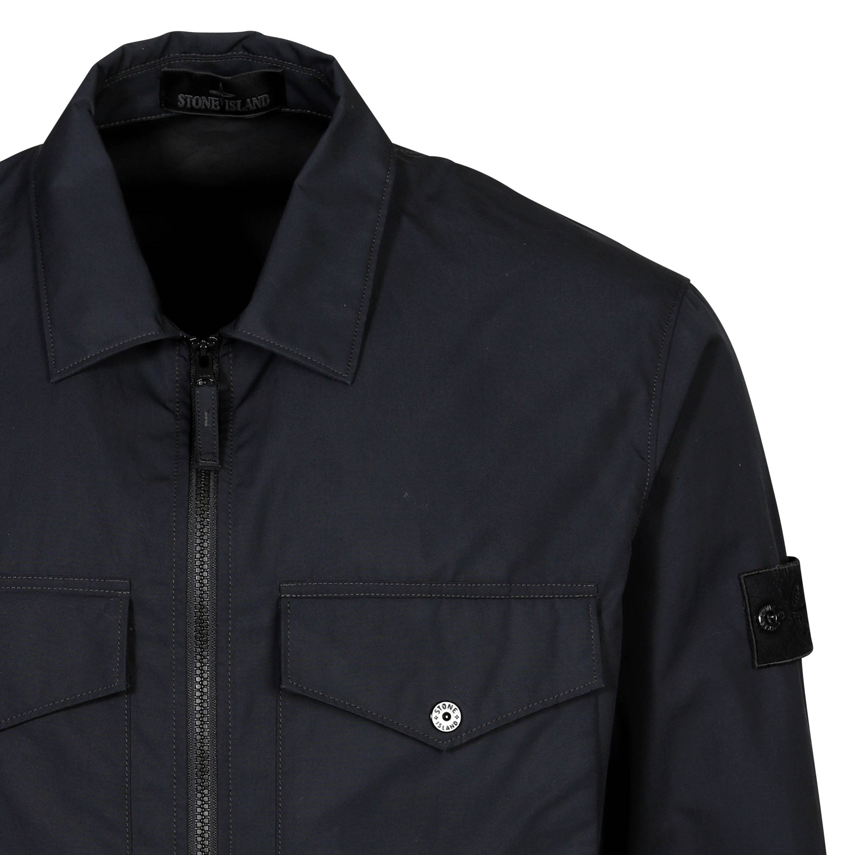Stone Island Cotton Overshirt Ghost in Black