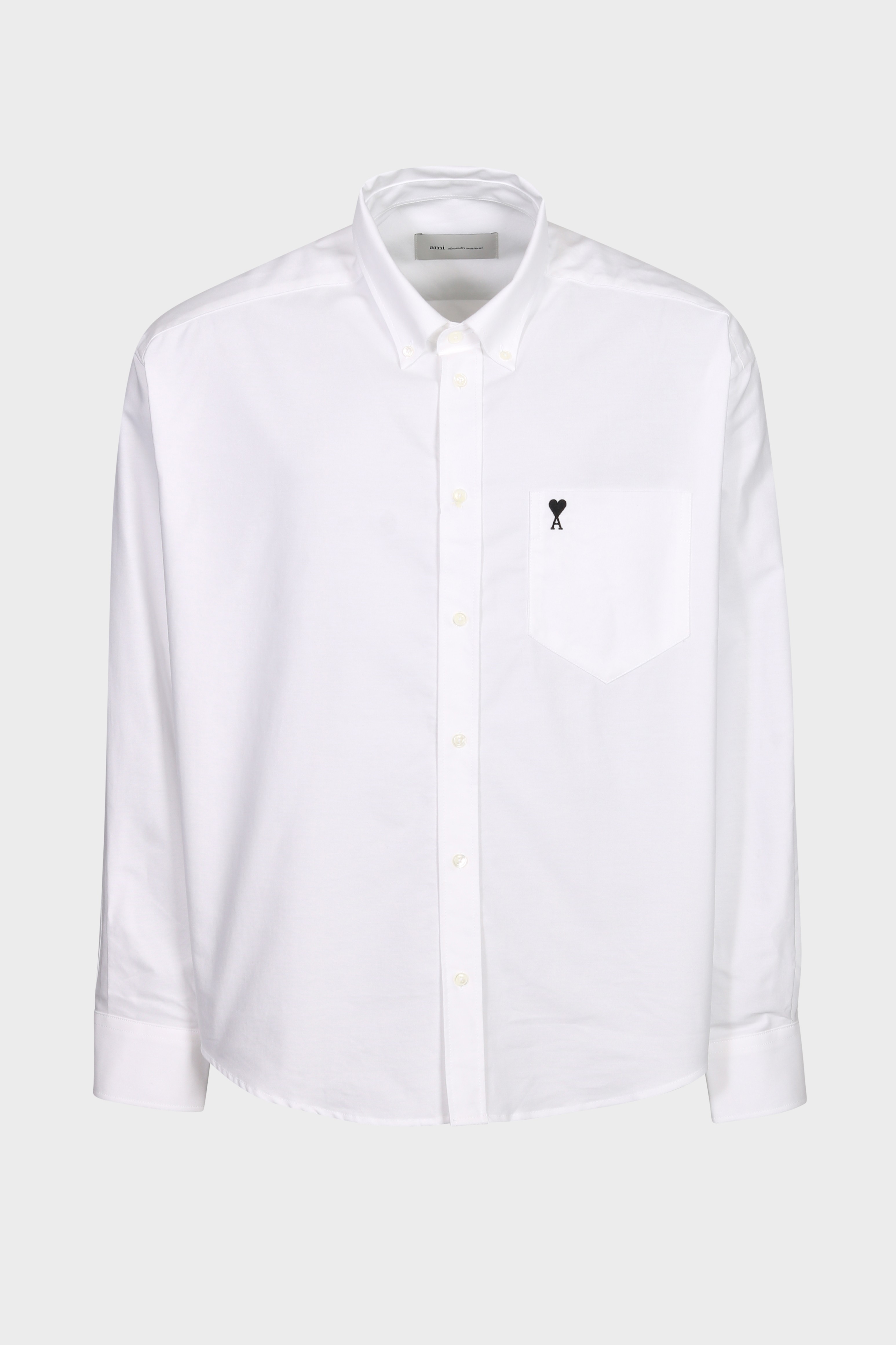 AMI PARIS de Coeur Boxy Fit Shirt in White/Black Logo