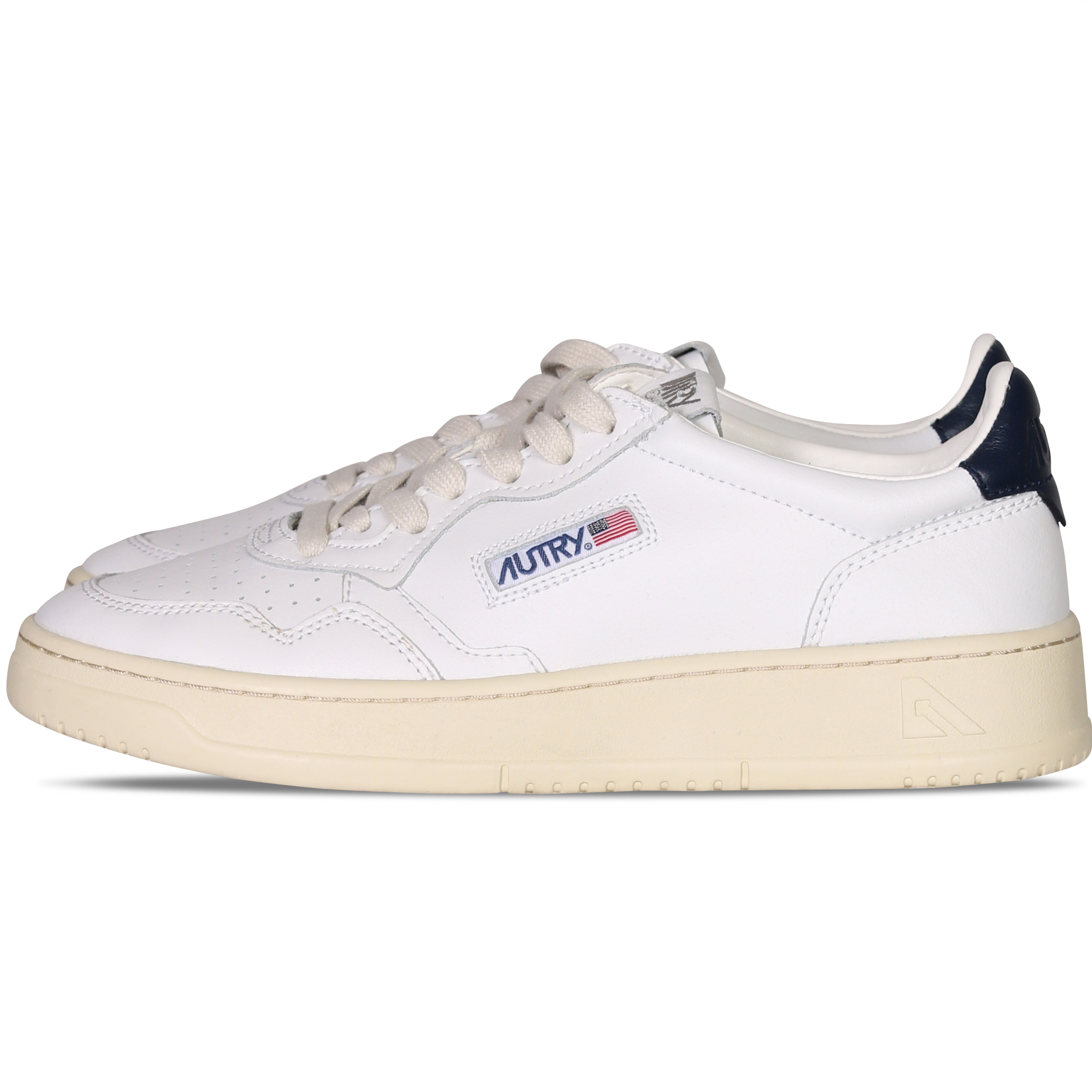 Autry Action Shoes Vintage Leather Sneaker White/Blue