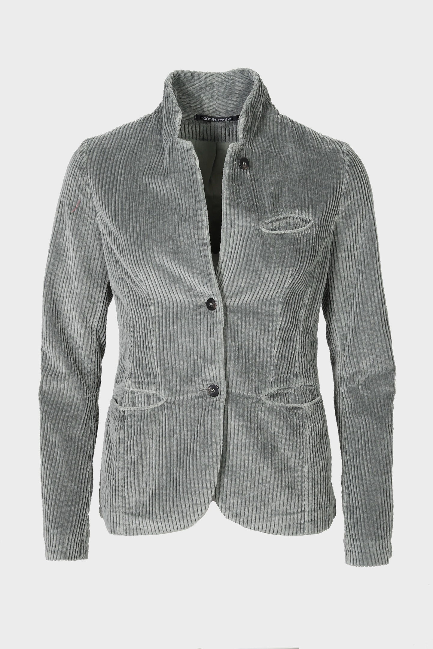 HANNES ROETHER Corduroy Jacket in Blue Grey