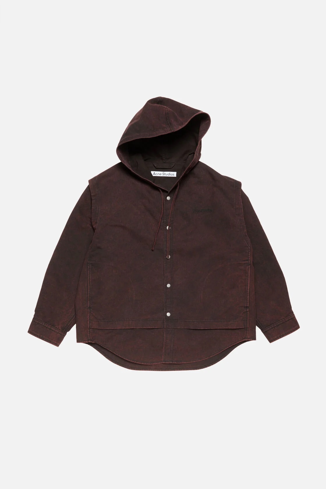 ACNE STUDIOS Oversize Cotton Jacket in Burgundy