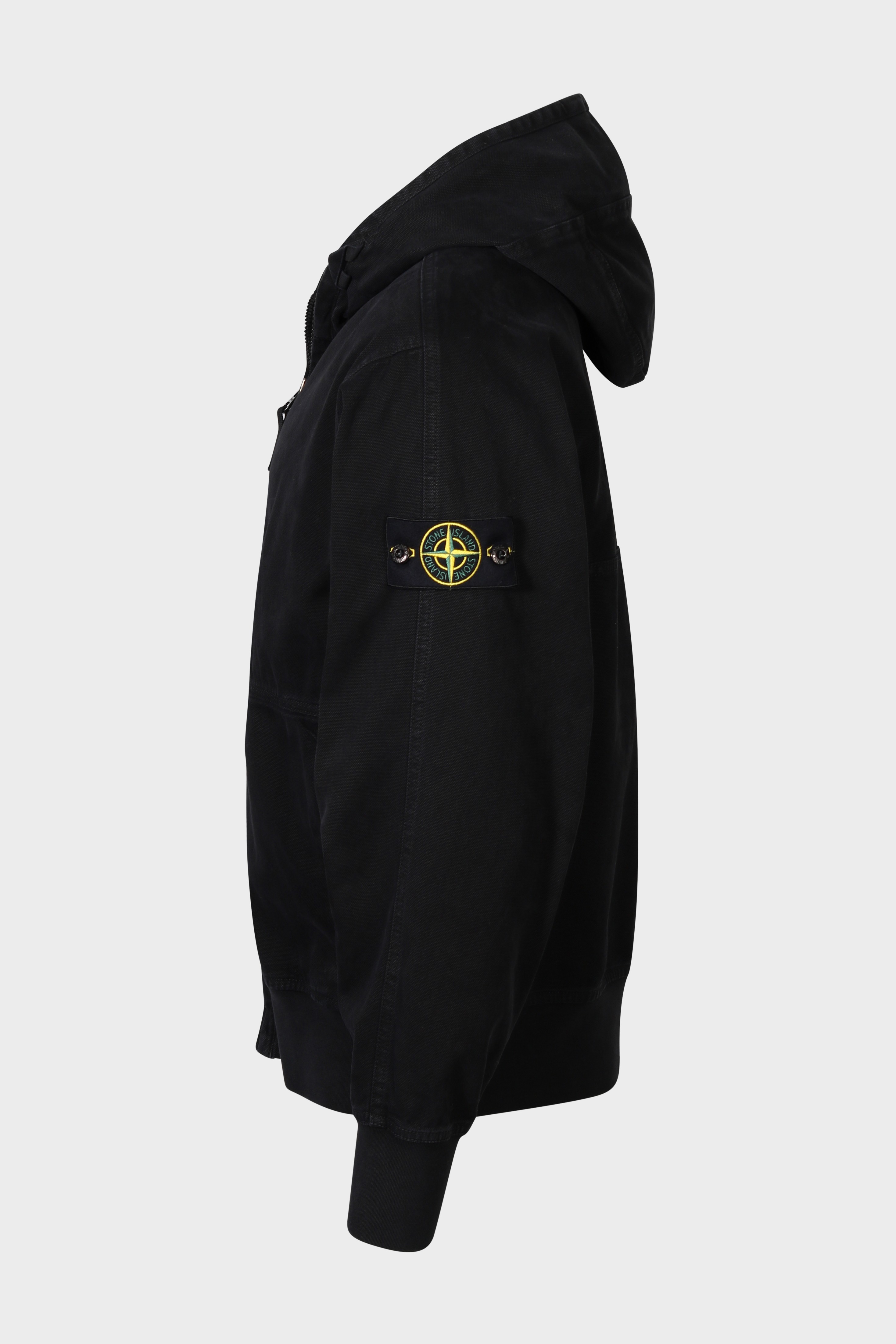 STONE ISLAND Cotton Canvas Jacket in Washed Black