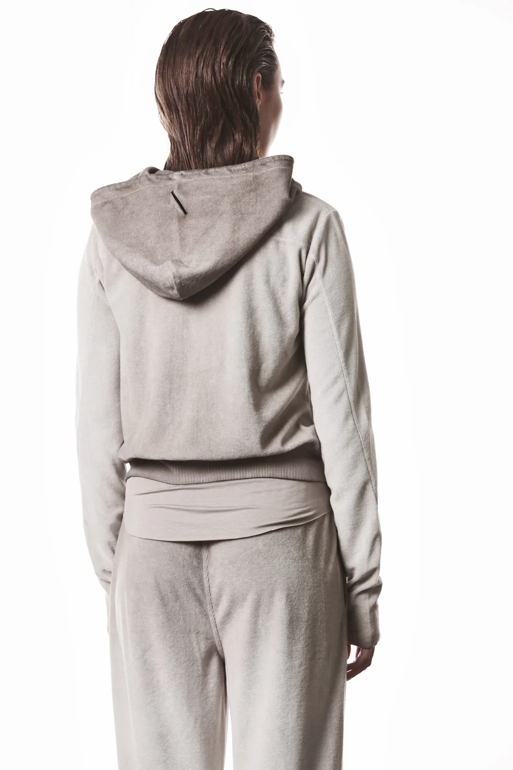 THOM KROM Terry Zip Hoodie in Cold Dye Stone