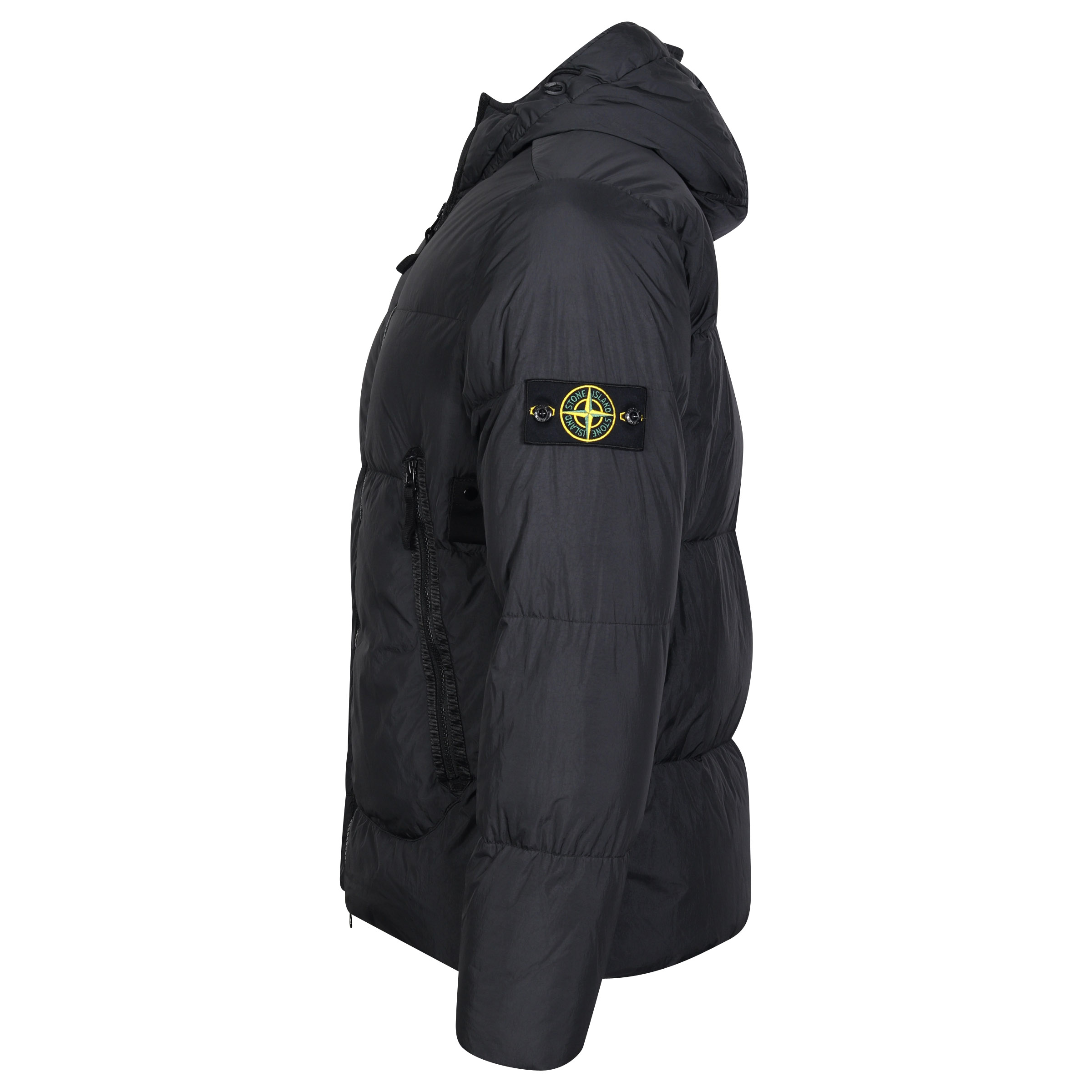 Stone Island Hooded Crinkle Reps Jacket Black