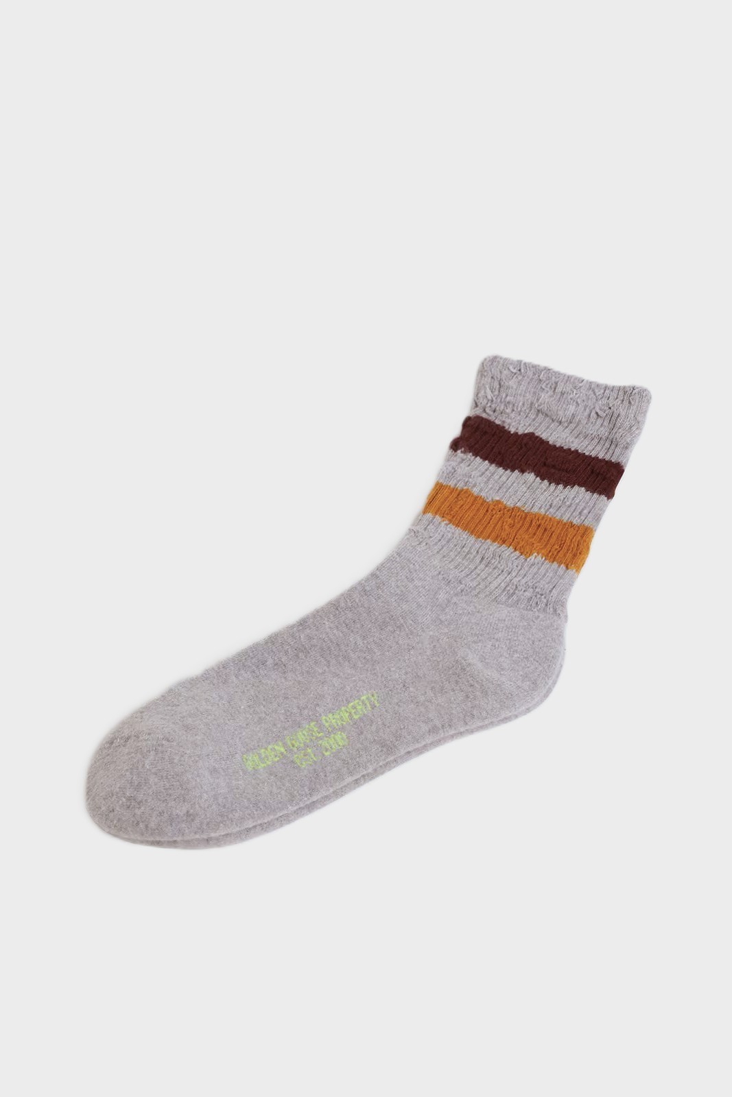 GOLDEN GOOSE Socks High Rib Stripes Socks Bordeaux/Ocre Stripe