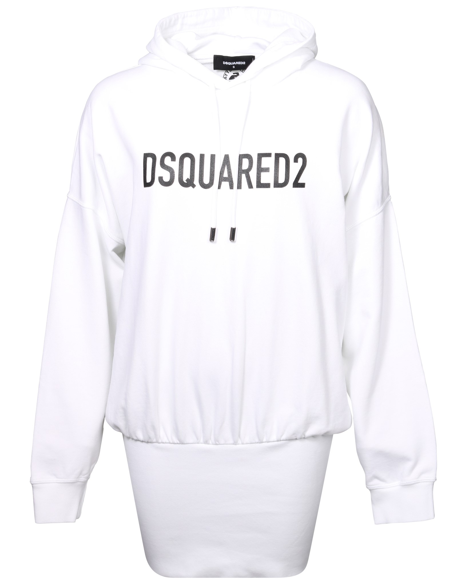DSQUARED2 Hoddie Sweat Dress in White DSQUARED2 Hoddie Sweat Dress in White