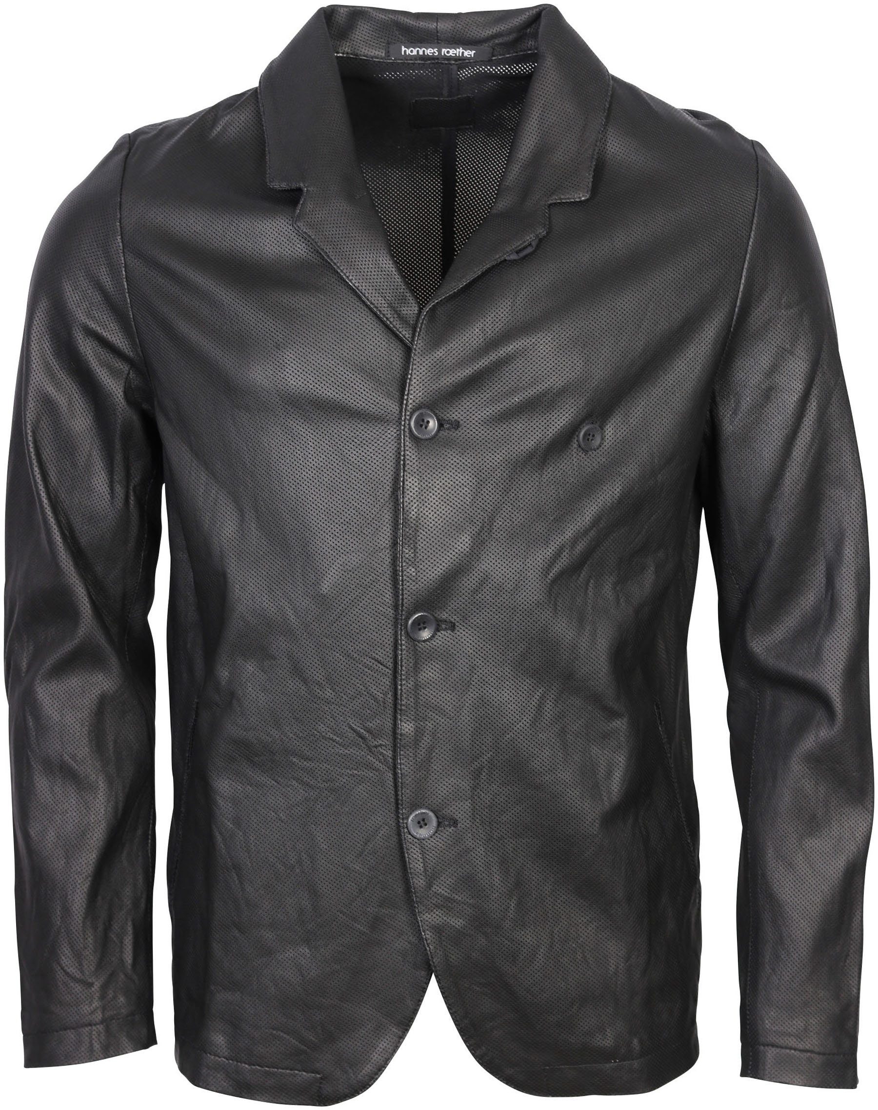 Hannes Roether Leather Jacket Black