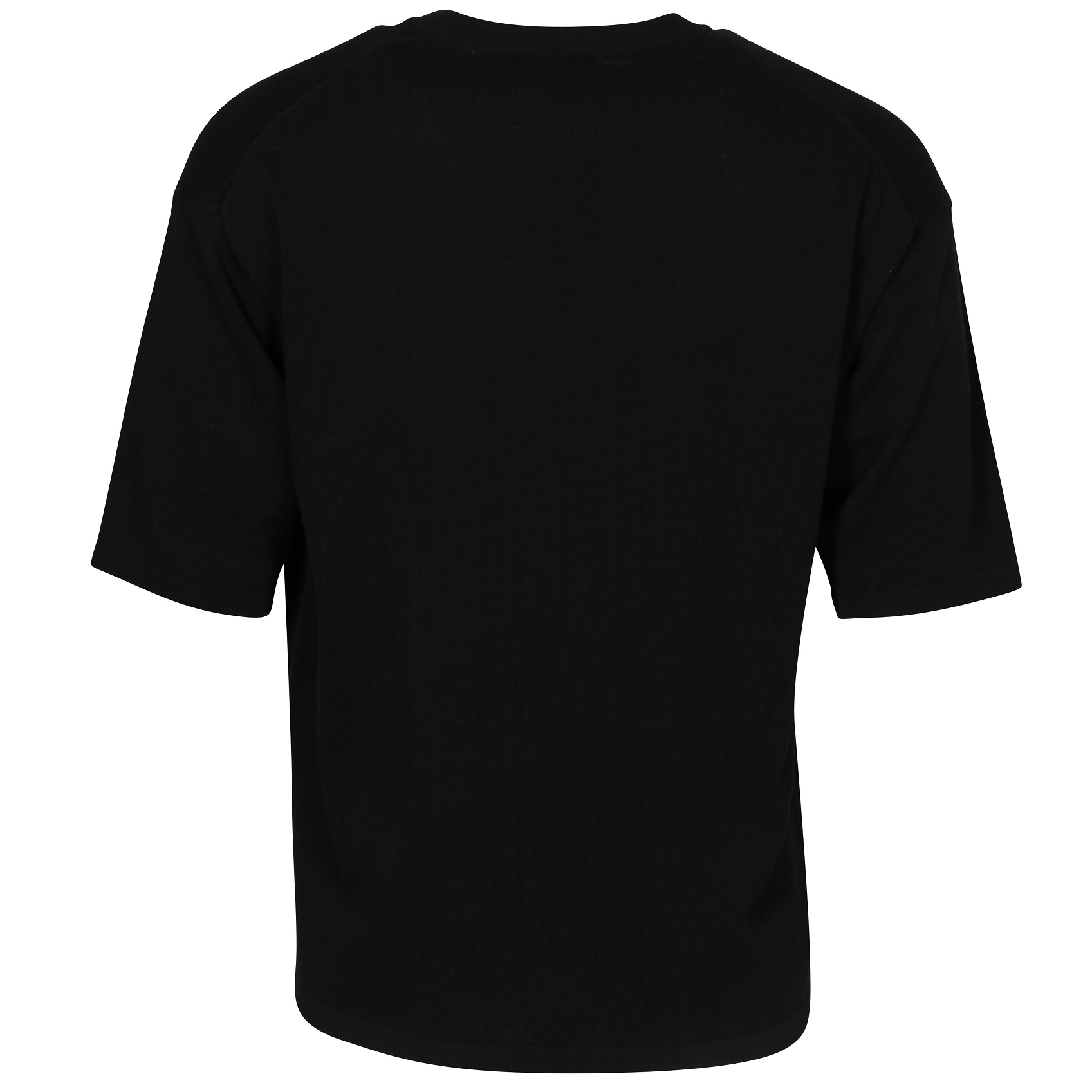 ROBERTO COLLINA Girocollo Boxy Knit Tee in Black 48