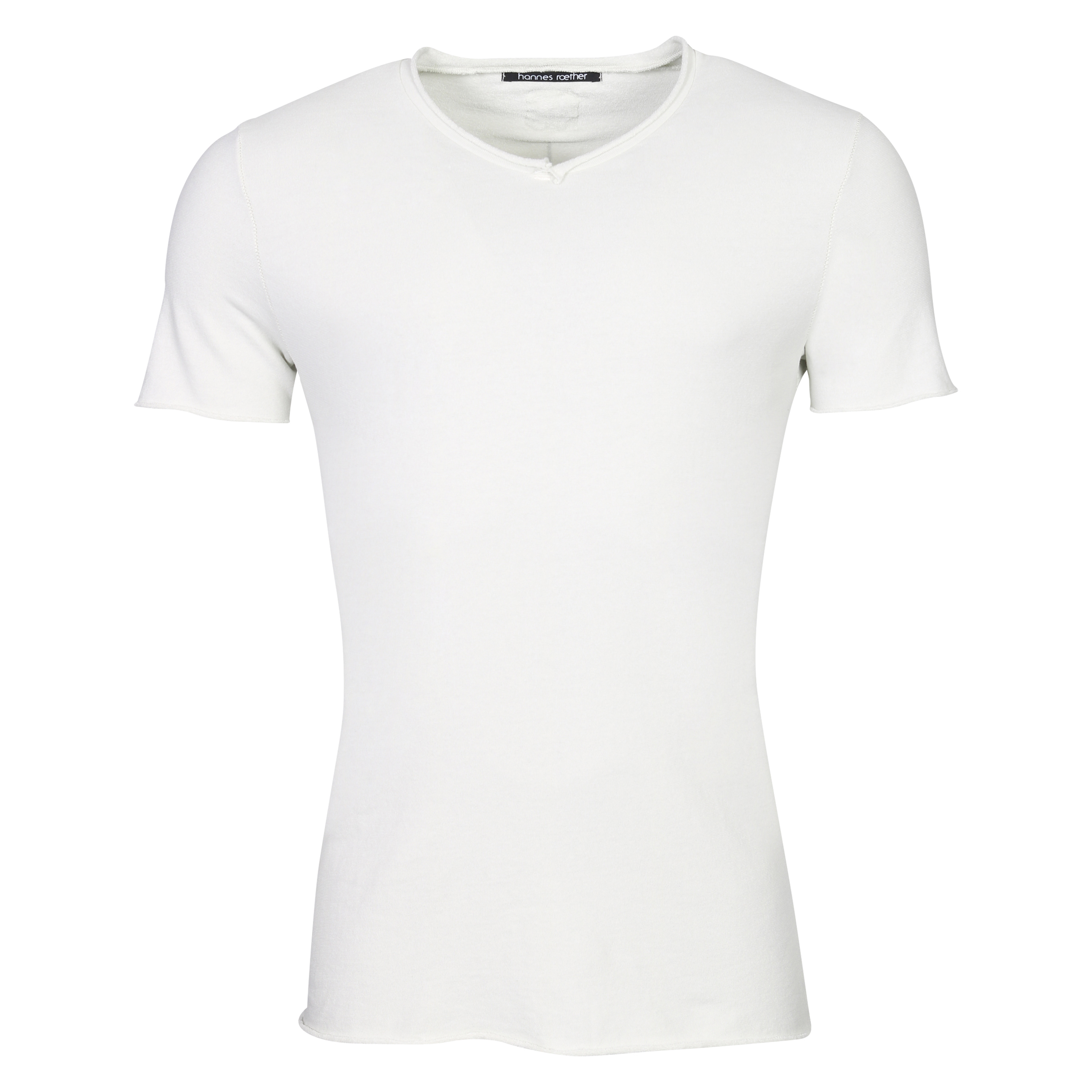 Hannes Roether Frottee V-Neck T-Shirt in Risotto