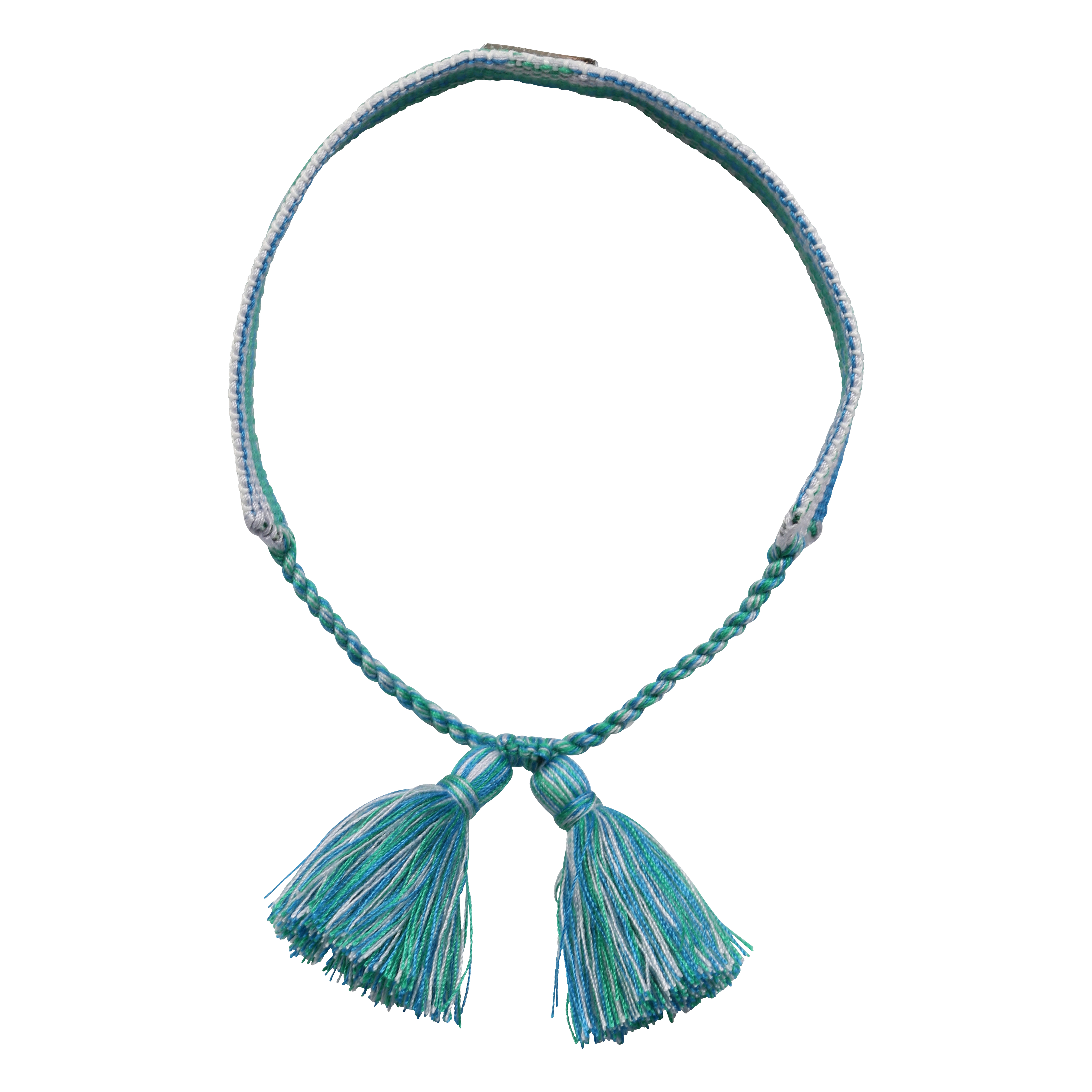 Acne Studios Face Cotton Bracelet in Green/Blue