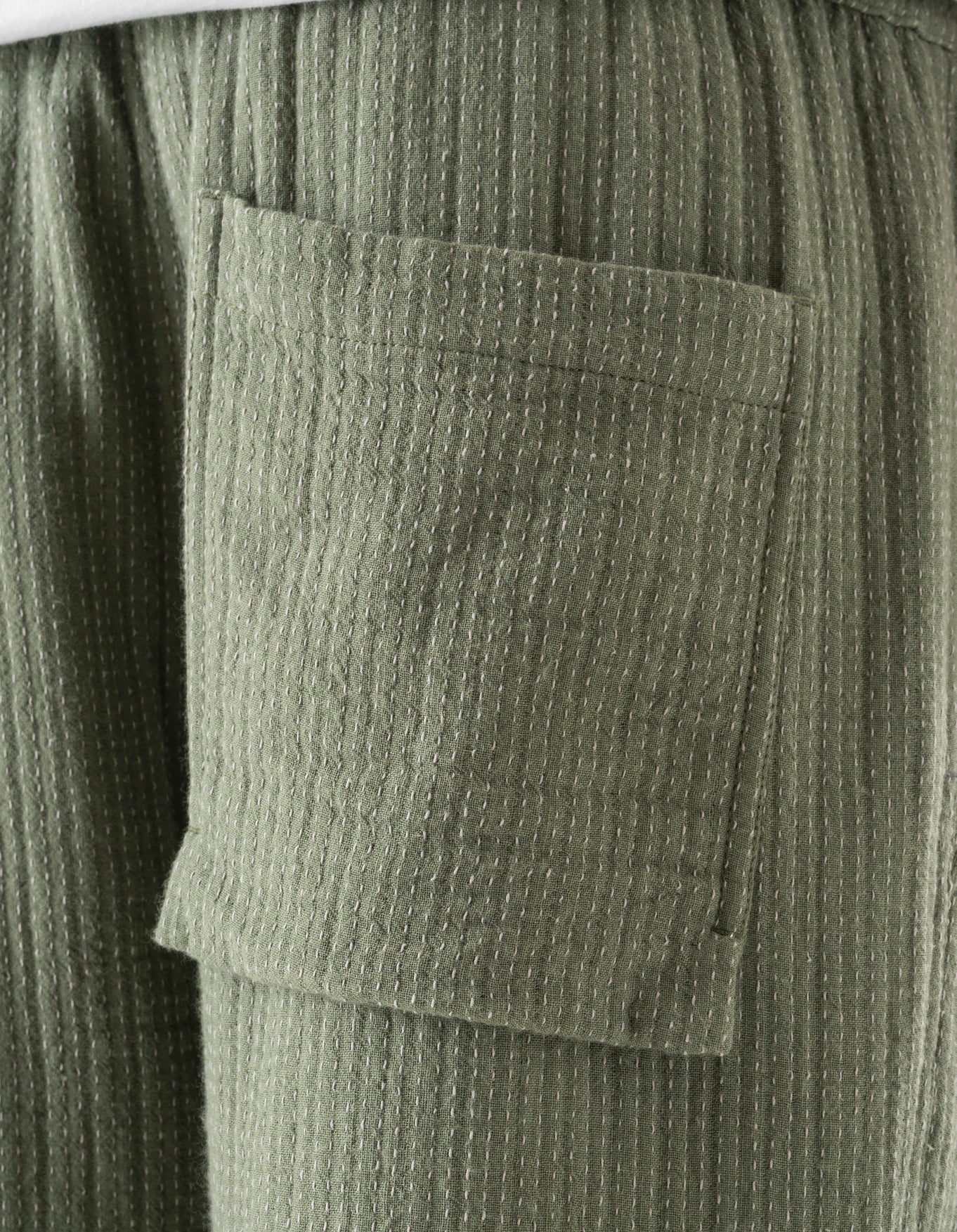 MAHARISHI 7300 Light Kantha Asym Track Pant in Olive