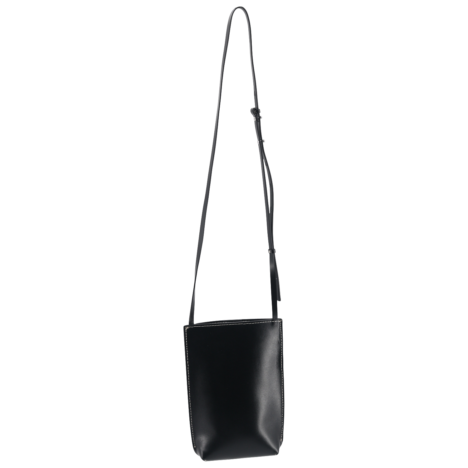 Ganni Recycled Leather Small Crossbody Bag in Black
