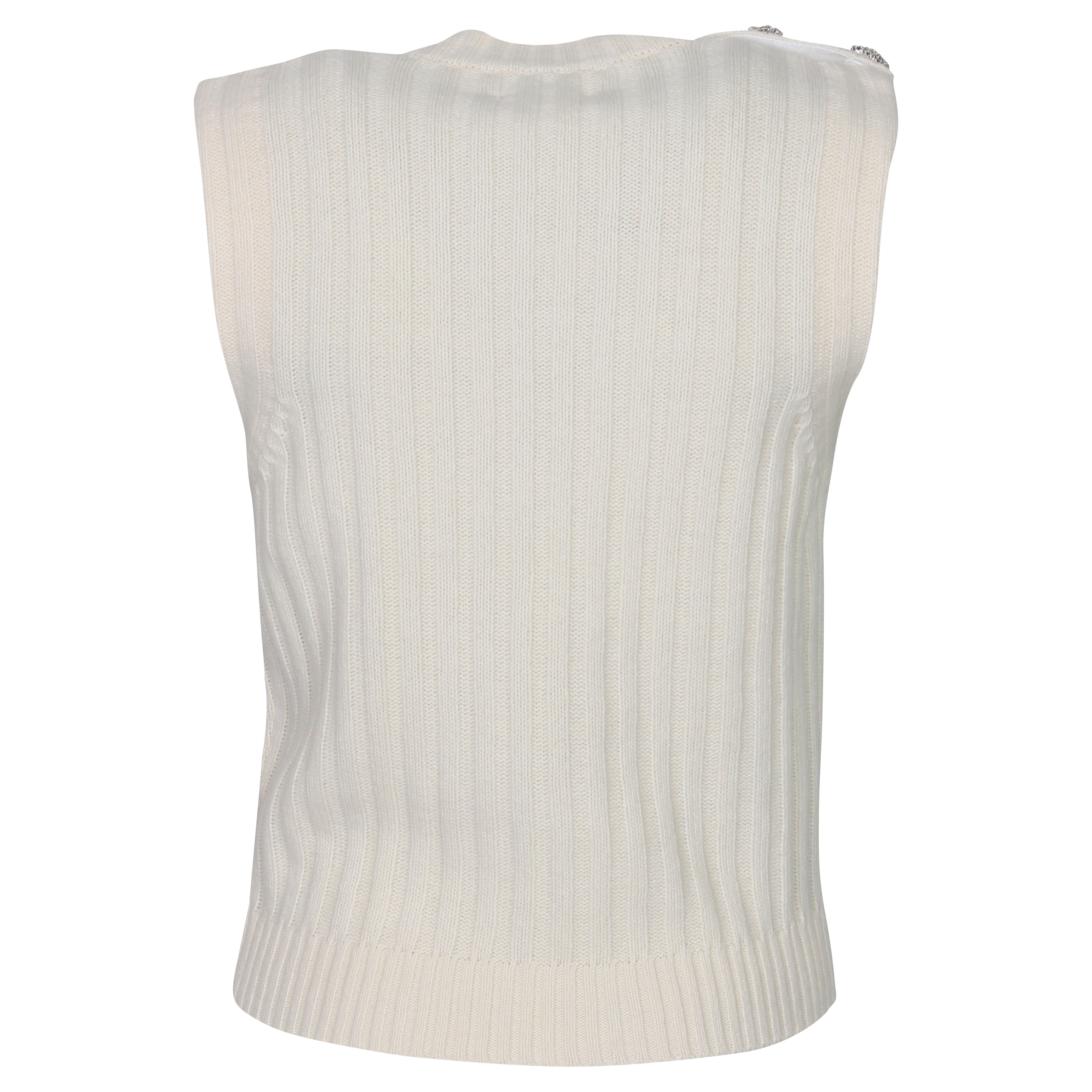 Ganni Knit Vest in Egret