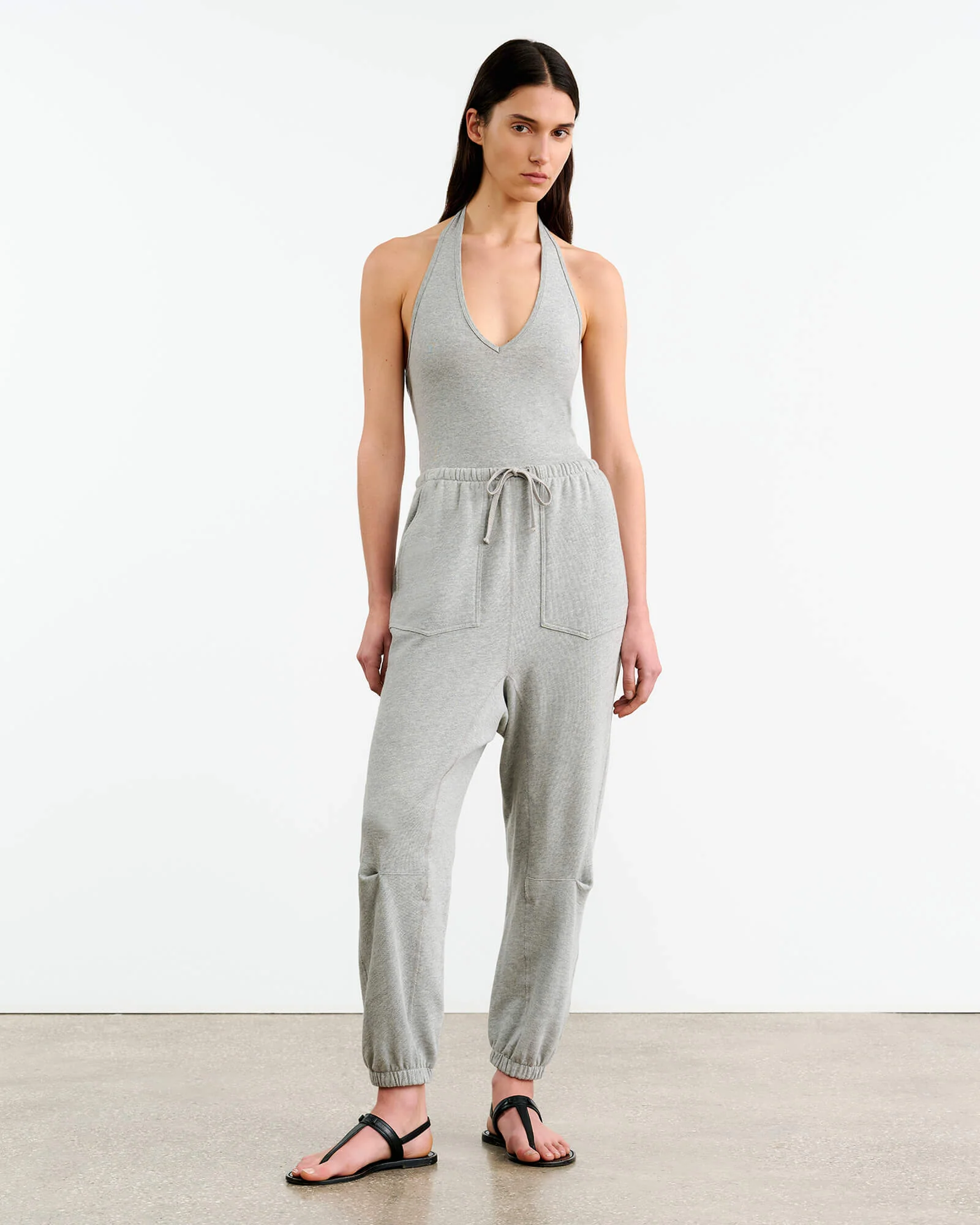 NILI LOTAN Dulce Sweatpant in Heather Grey L