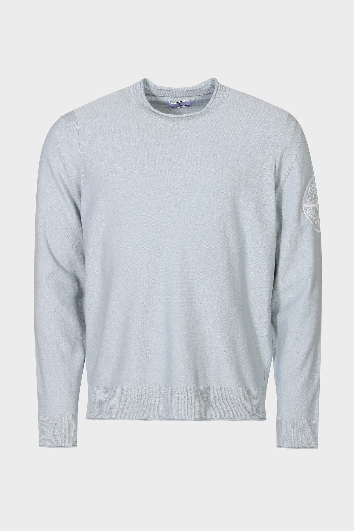 STONE ISLAND Cotton Knit Pullover in Sky Blue