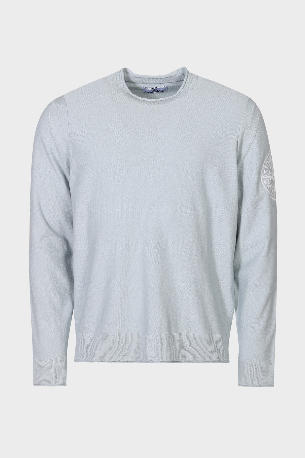 STONE ISLAND Cotton Knit Pullover in Sky Blue L