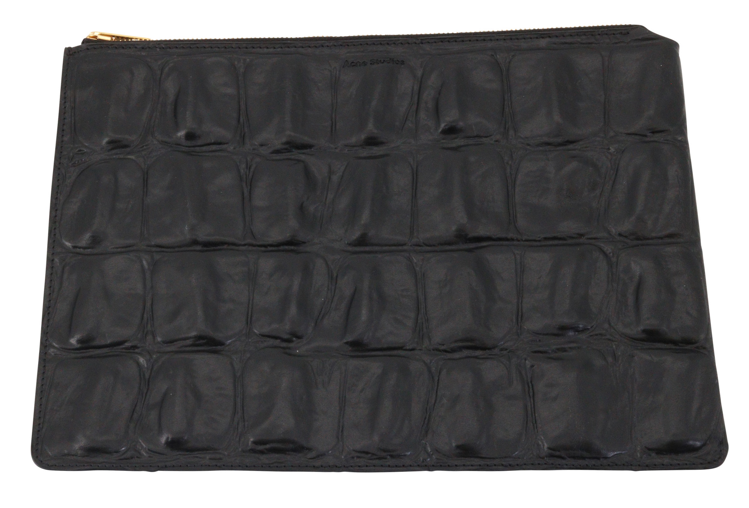 Acne Studios Pouch Malachite Croco Printed Black