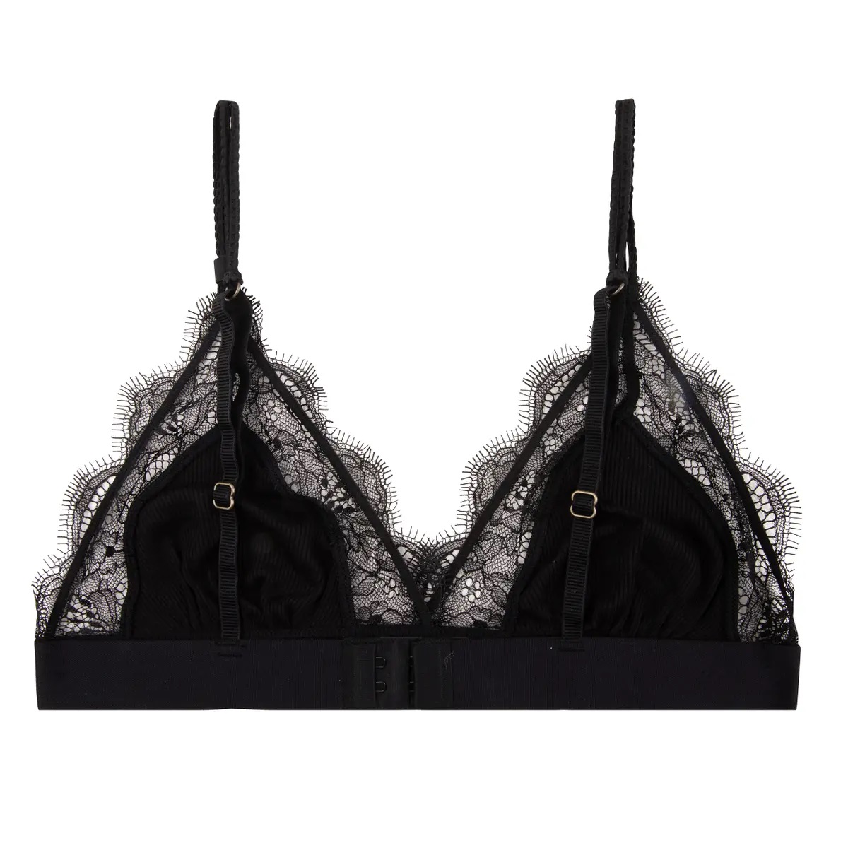 Love Stories Bra Bralette Love Lace Logo Print  Black 70C/D