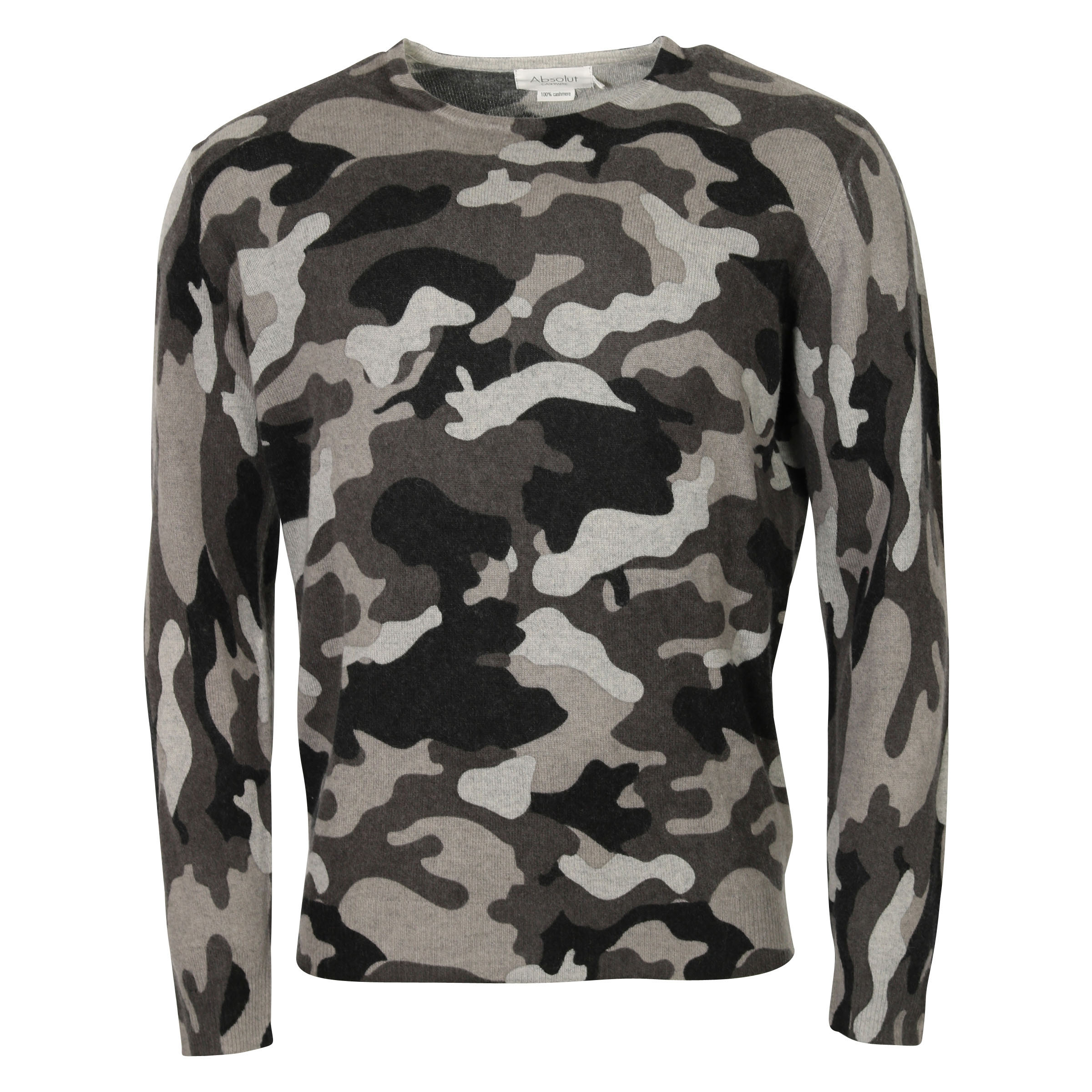 Absolut Cashmere Roundneck Pullover Camo Grey