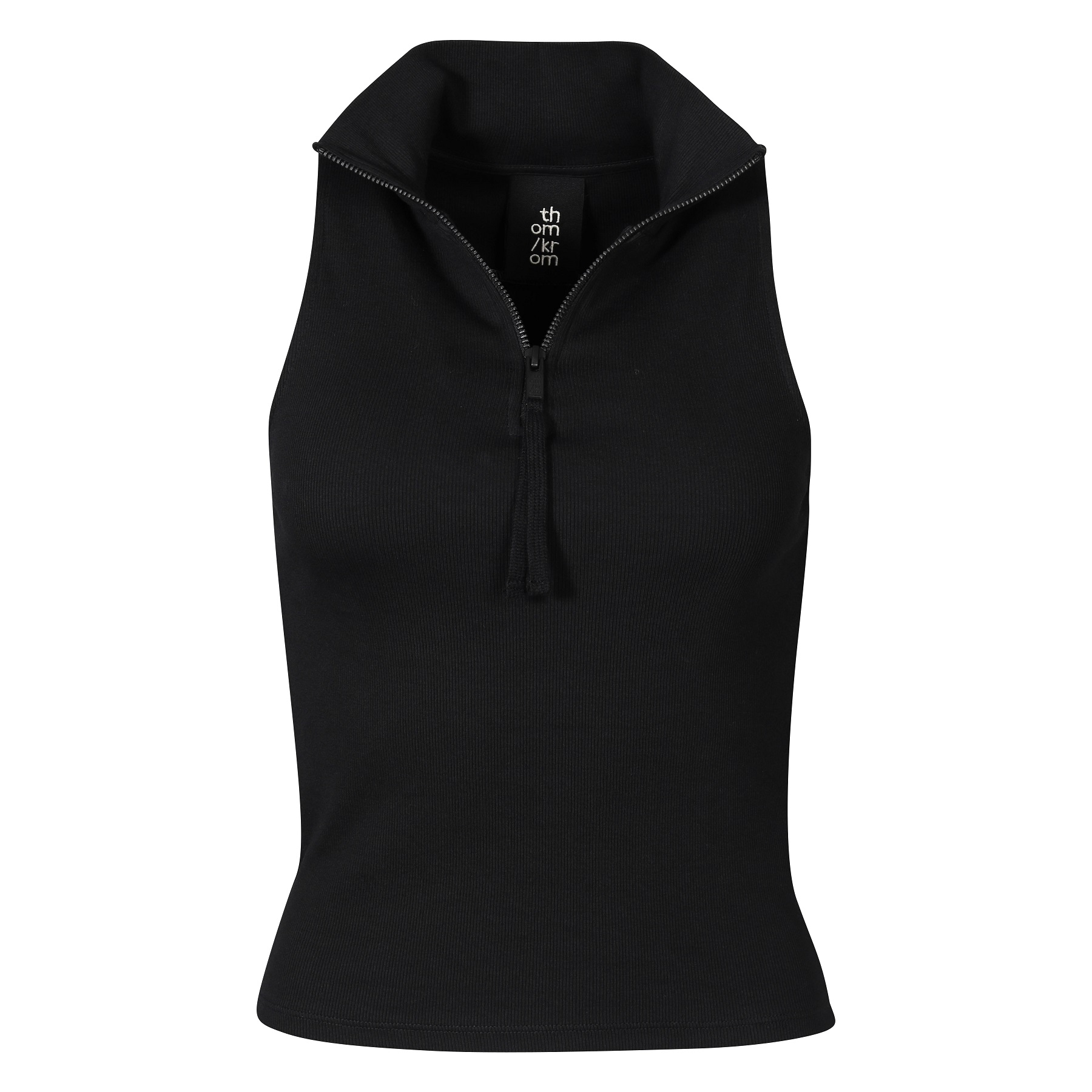 Thom Krom Turtleneck Rib Tank in Black