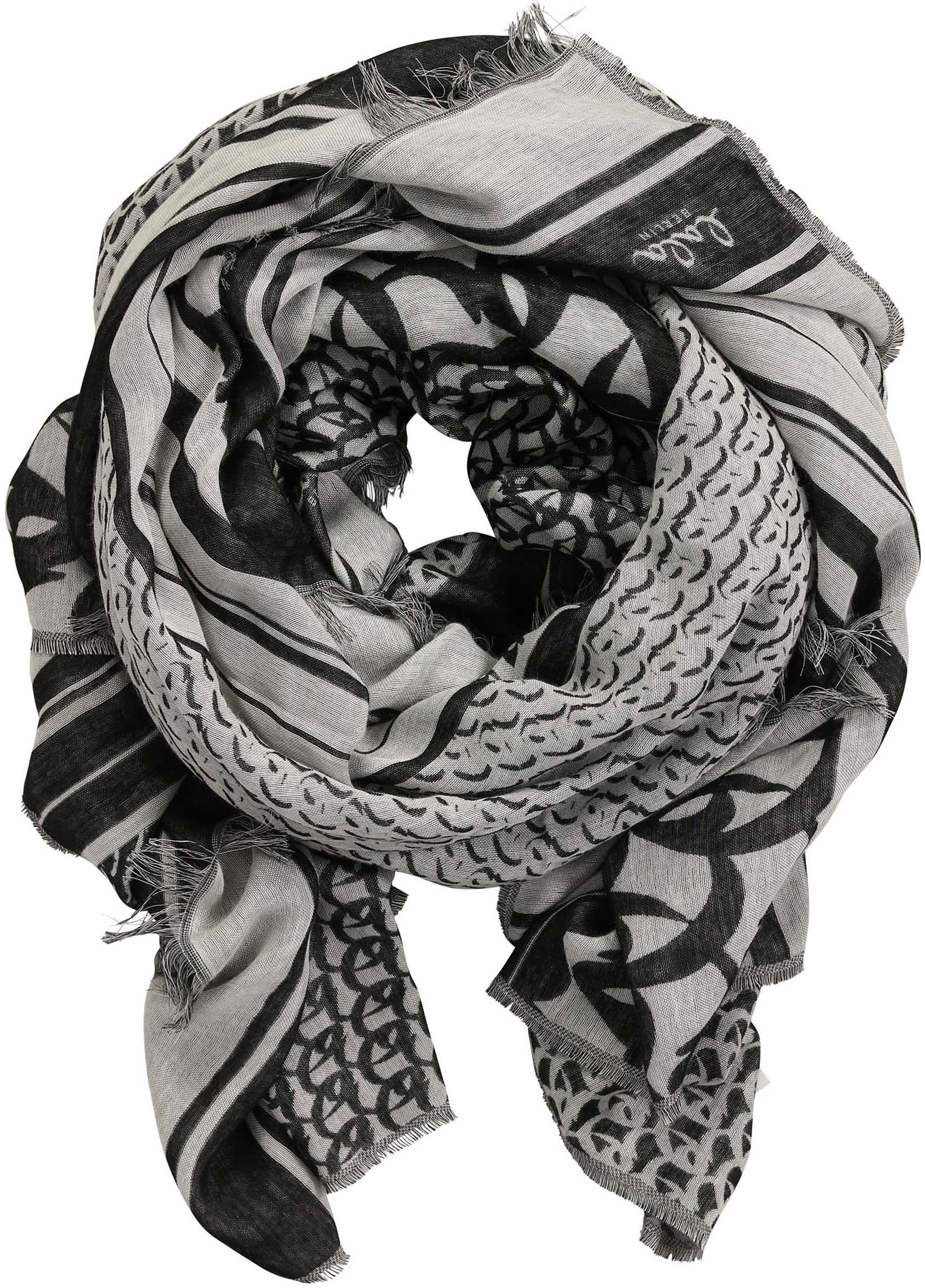 Lala Berlin Scarf Monogram Black on White