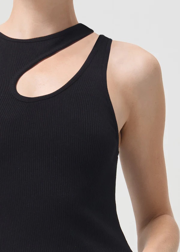 Agolde Athena Cut Out Tank in Black XS