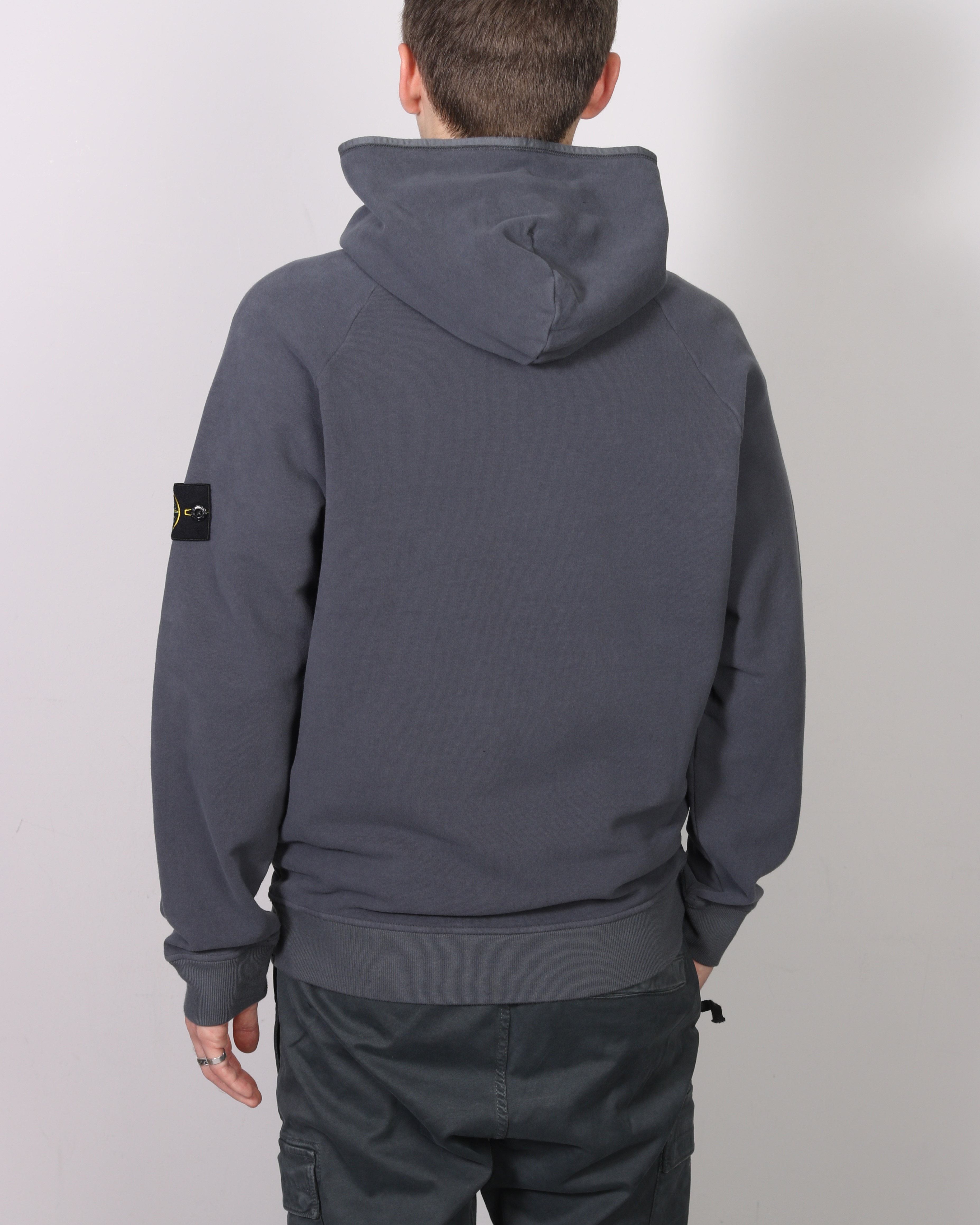 STONE ISLAND Soft Stretch Sweat Hoodie in Dark Grey