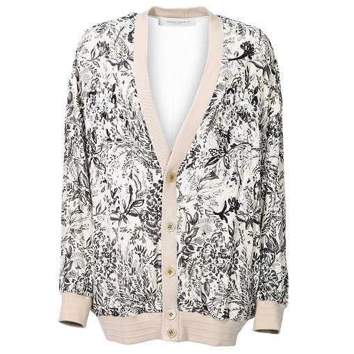Golden Goose Cardigan Giselle in Bone White/Black Ecru